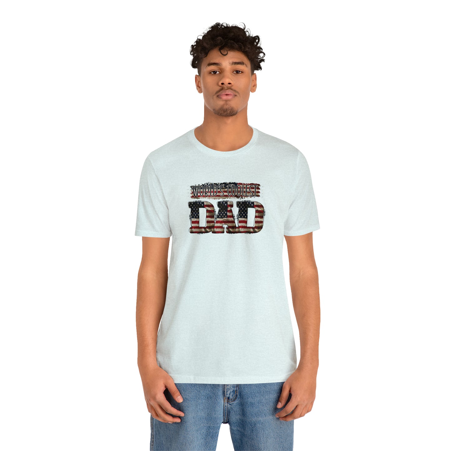 Worlds Coolest Dad Print Jersey Short Sleeve Tee