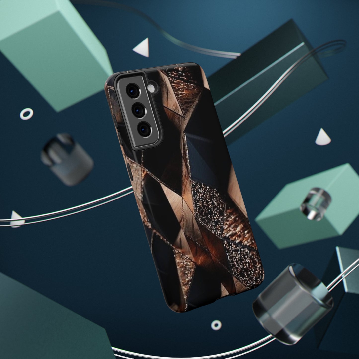 Black/Gold Print Impact-Resistant Cases