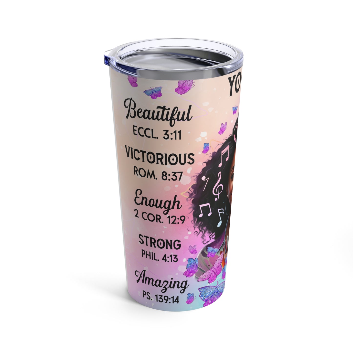 You Are Print, Skinny Steel Tumbler with Straw, 20oz