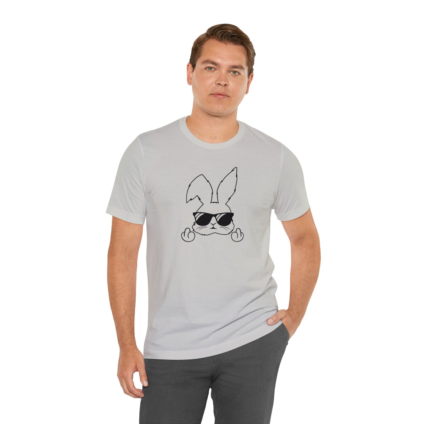Flipping Bunny Print Jersey Short Sleeve Tee