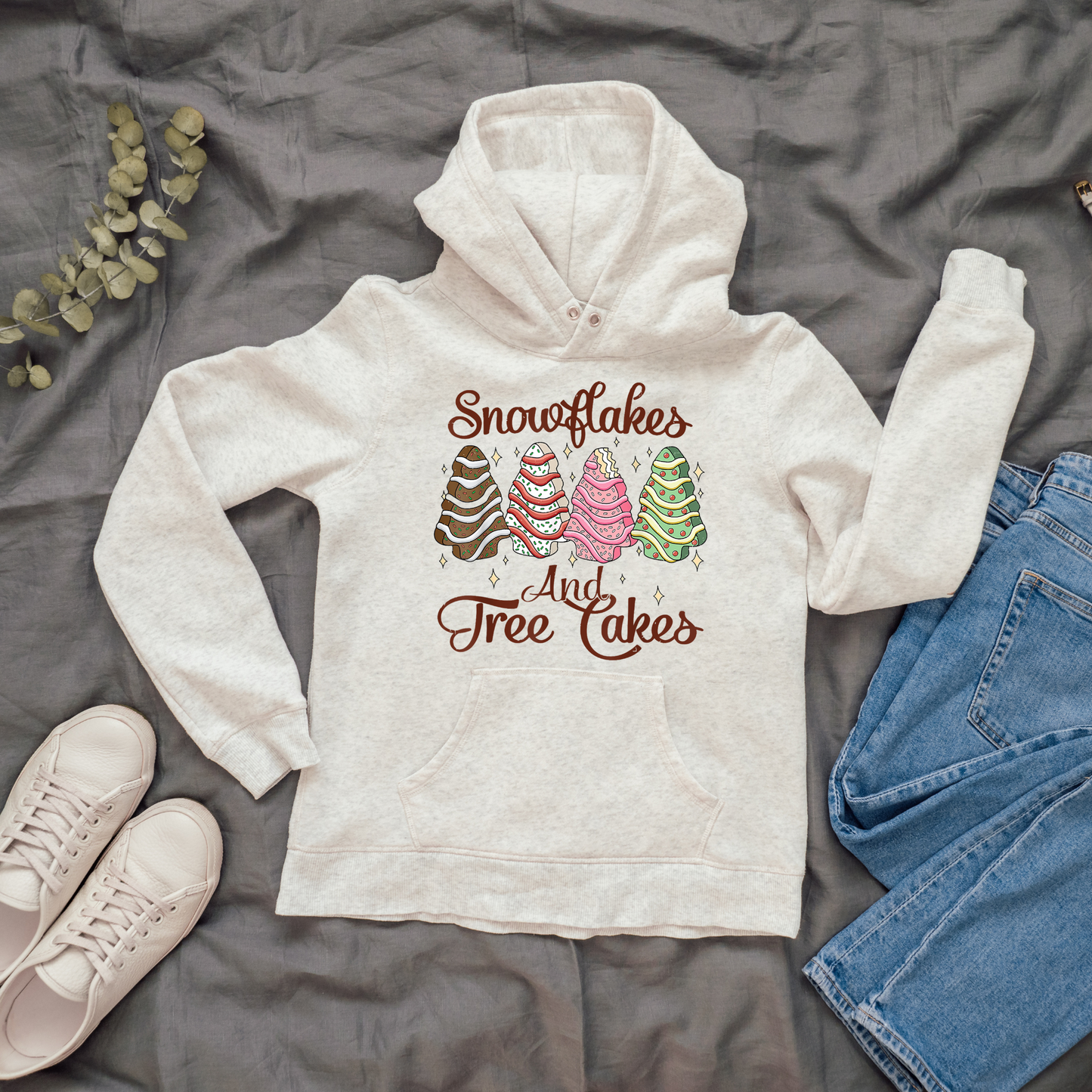 Snowflakes and Tree Cakes, Unisex Hoodie