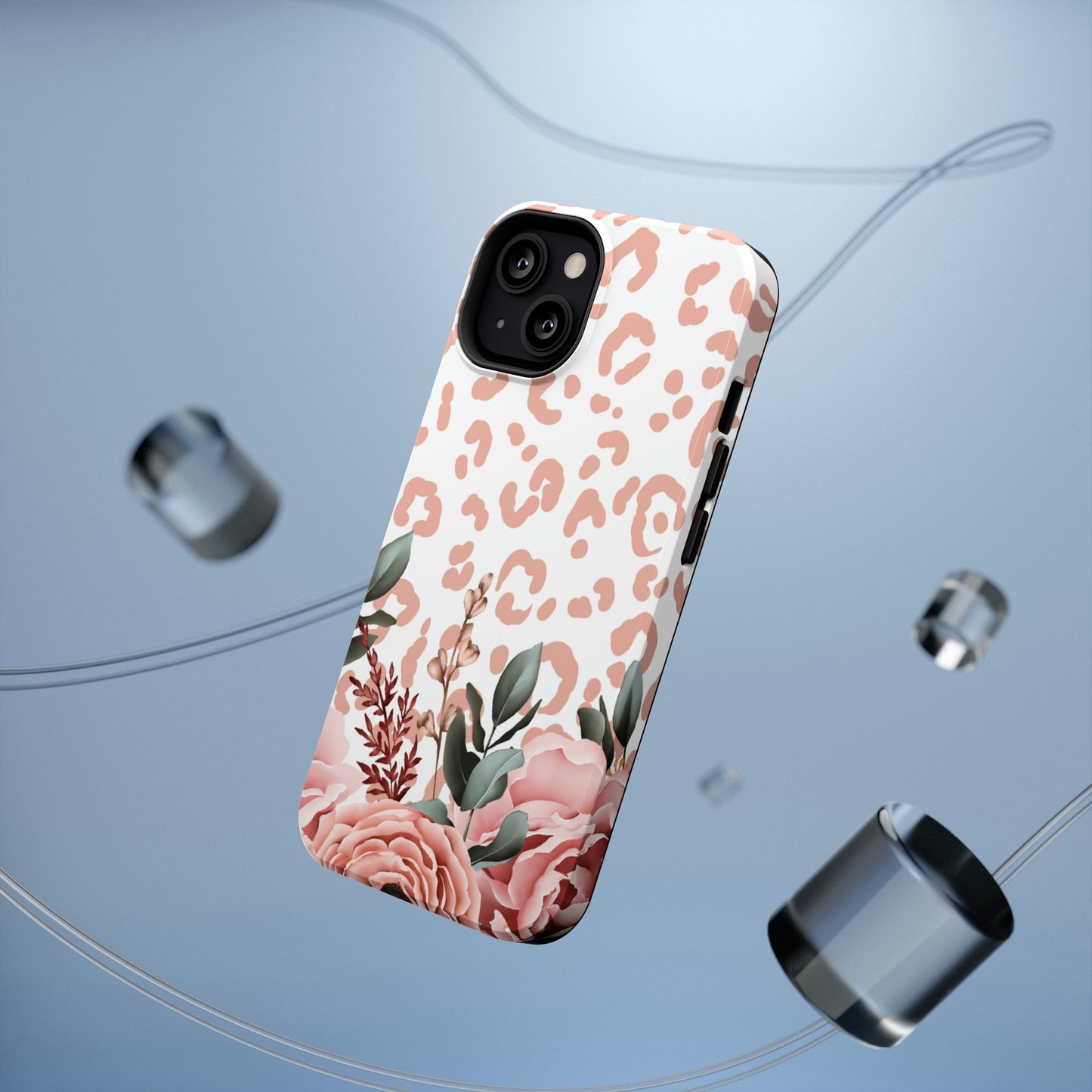 Rose Leopard Print Impact-Resistant Cases