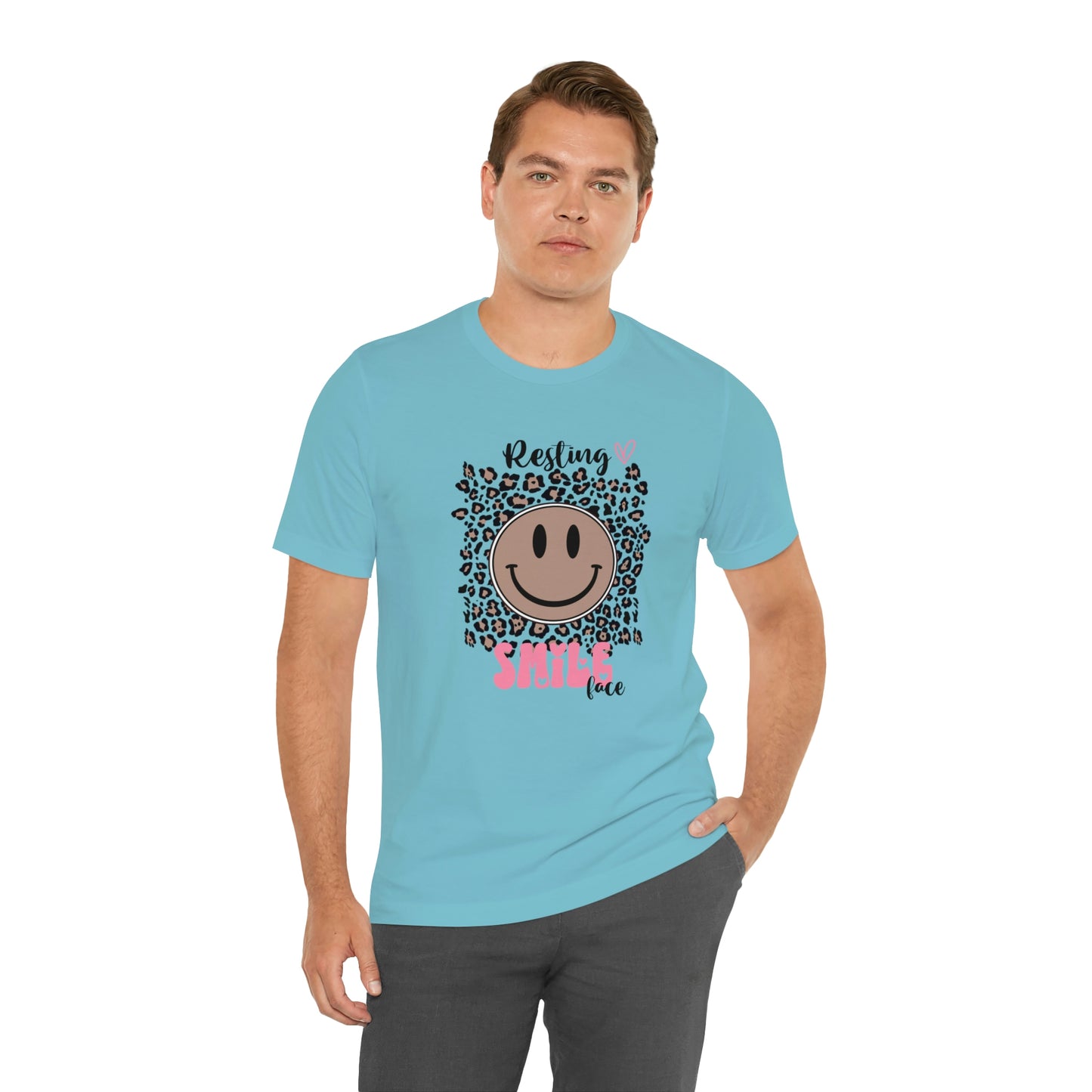 Resting Smile Face Print Jersey Short Sleeve Tee