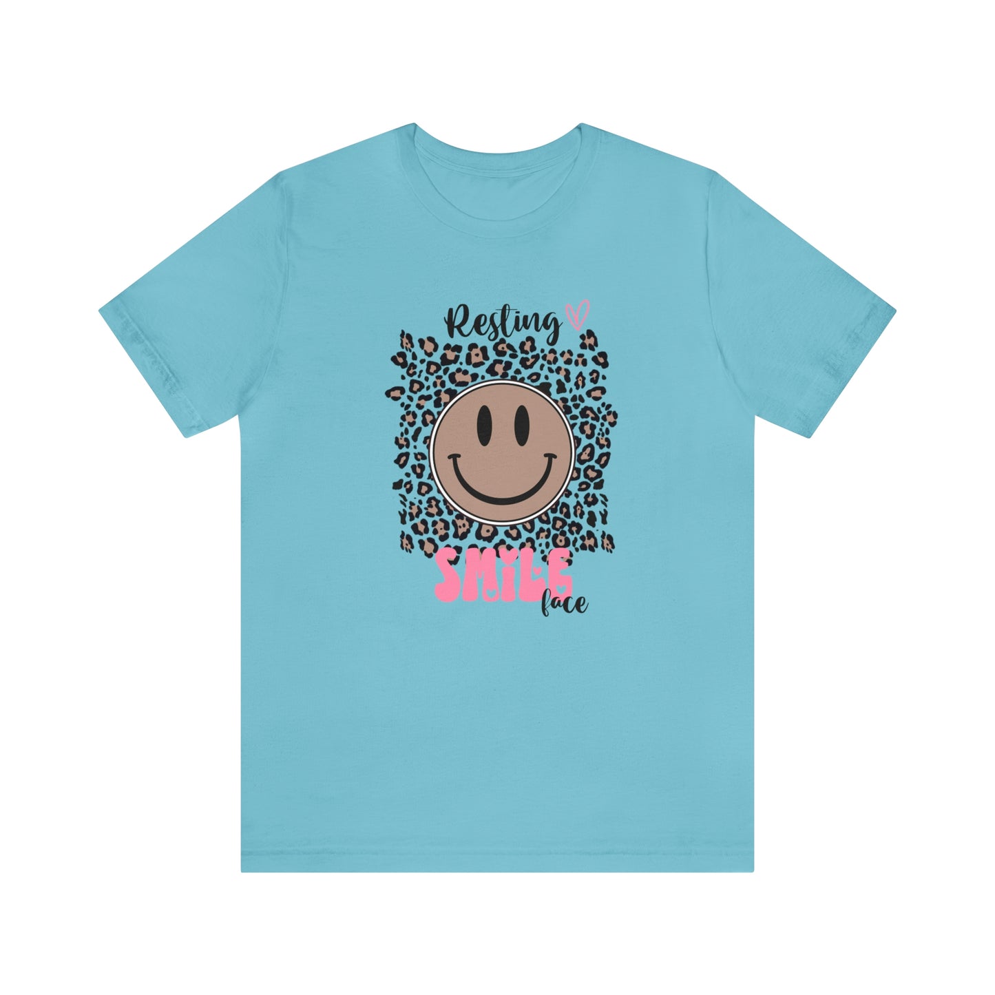 Resting Smile Face Print Jersey Short Sleeve Tee
