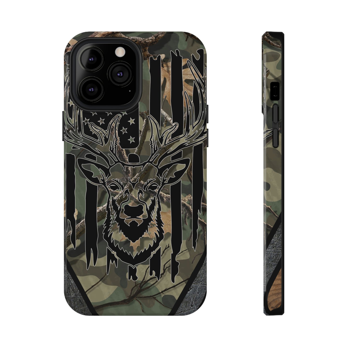 American Flag Deer Print Impact-Resistant Cases