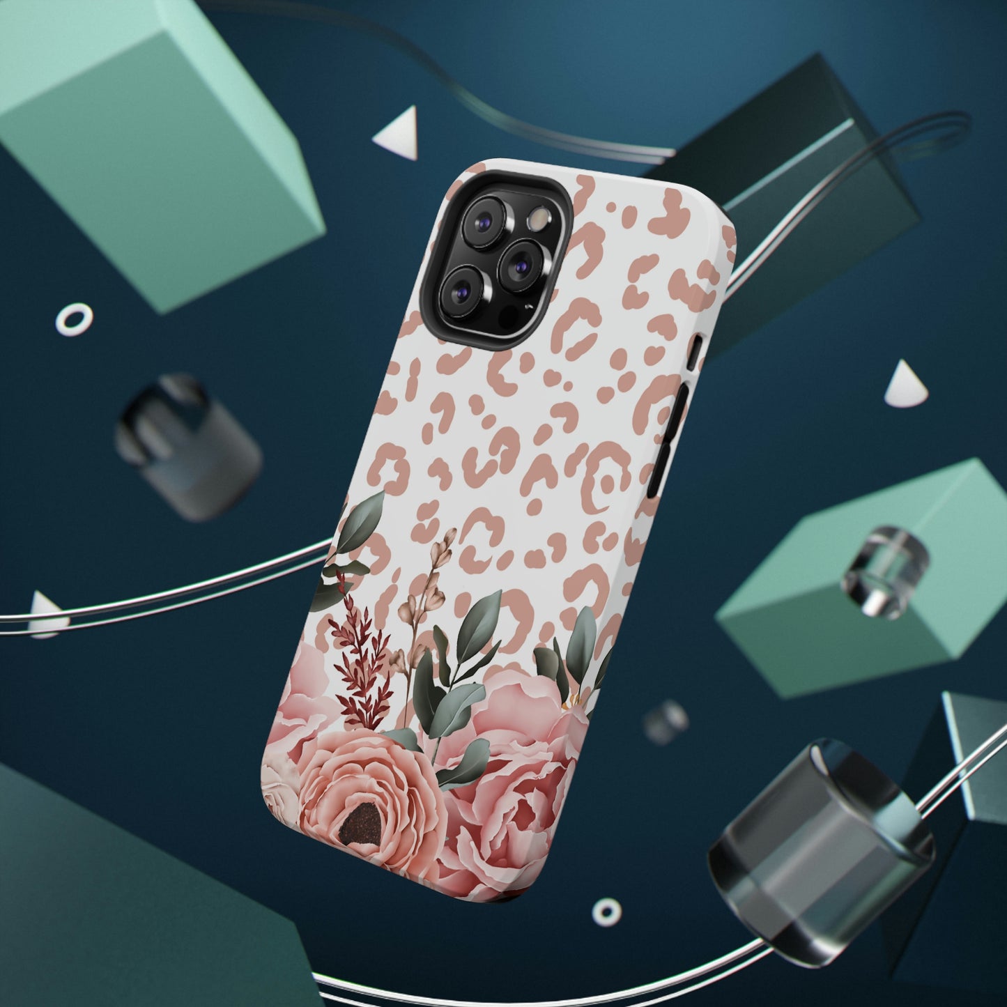 Rose Leopard Print Impact-Resistant Cases