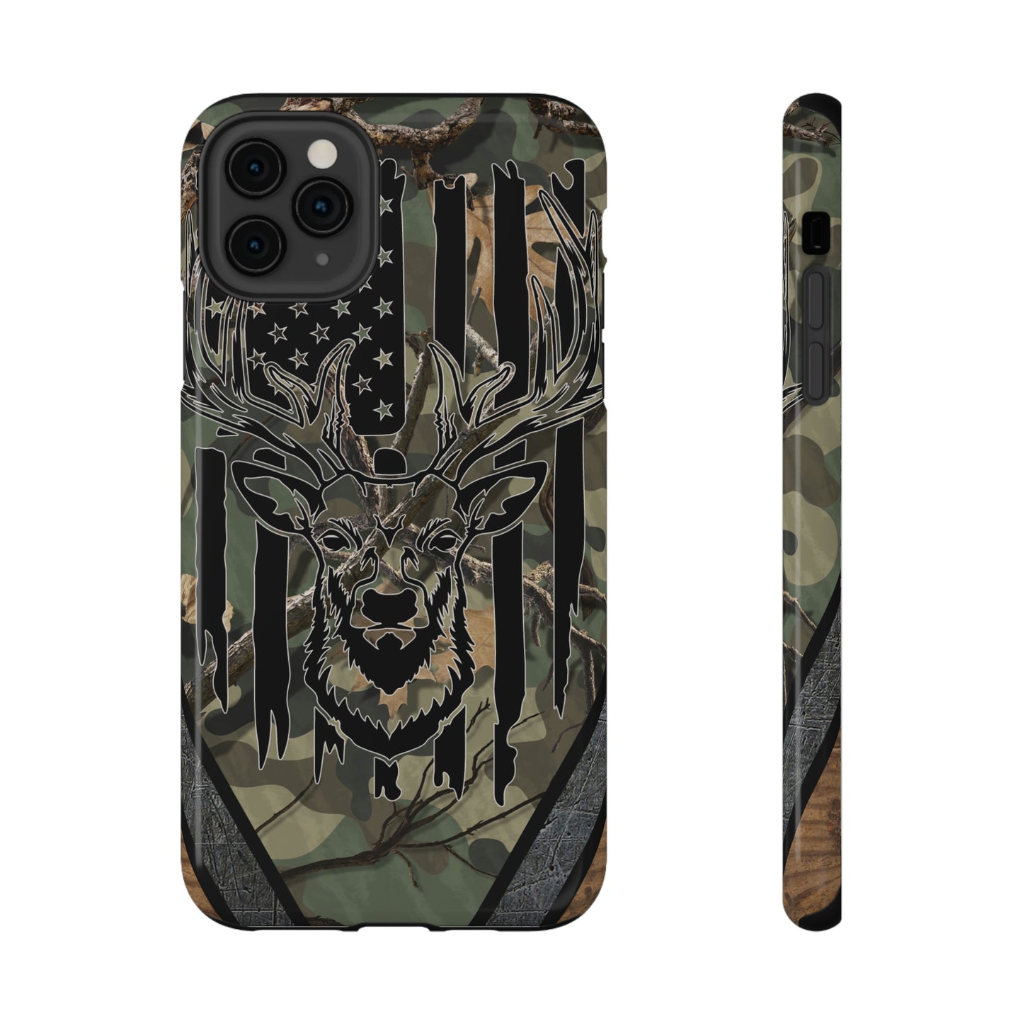 American Flag Deer Print Impact-Resistant Cases
