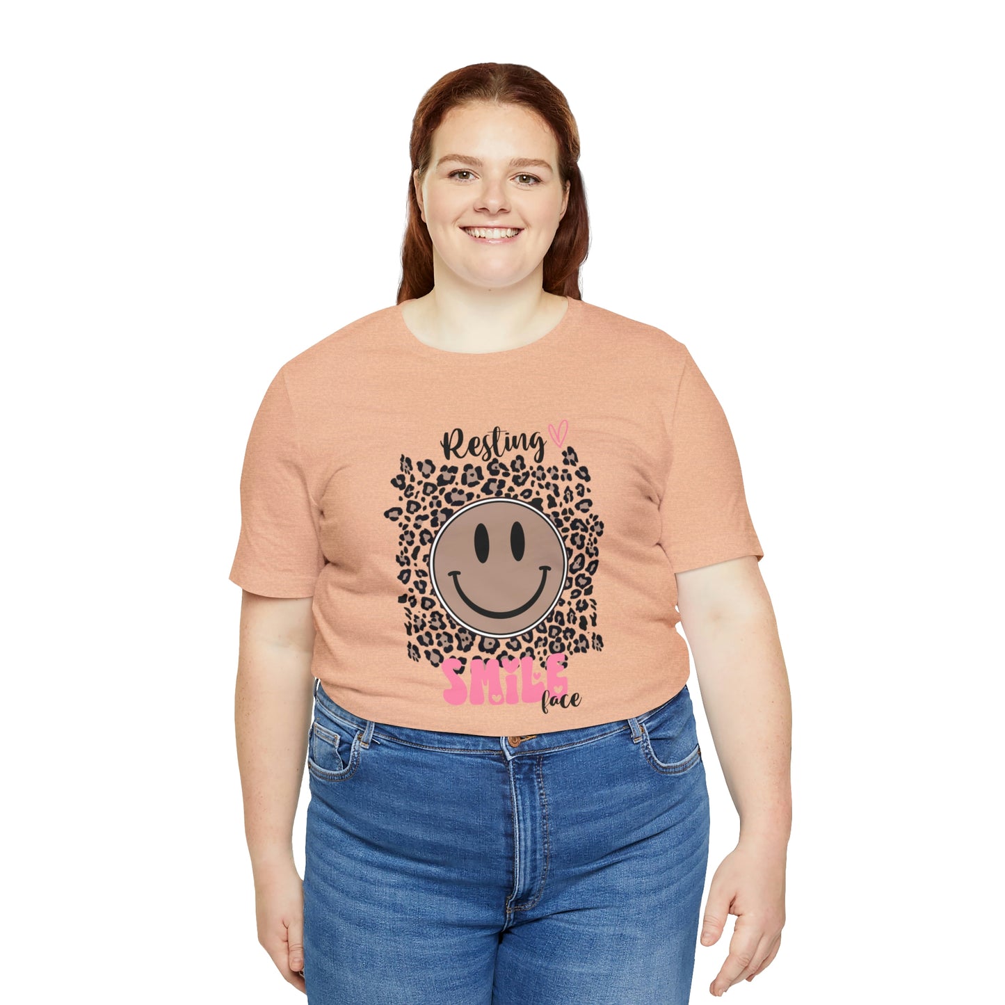 Resting Smile Face Print Jersey Short Sleeve Tee