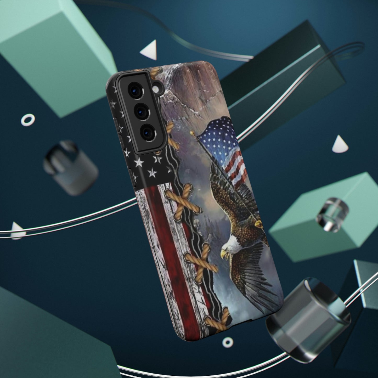 American Flag Eagle Print Impact-Resistant Cases