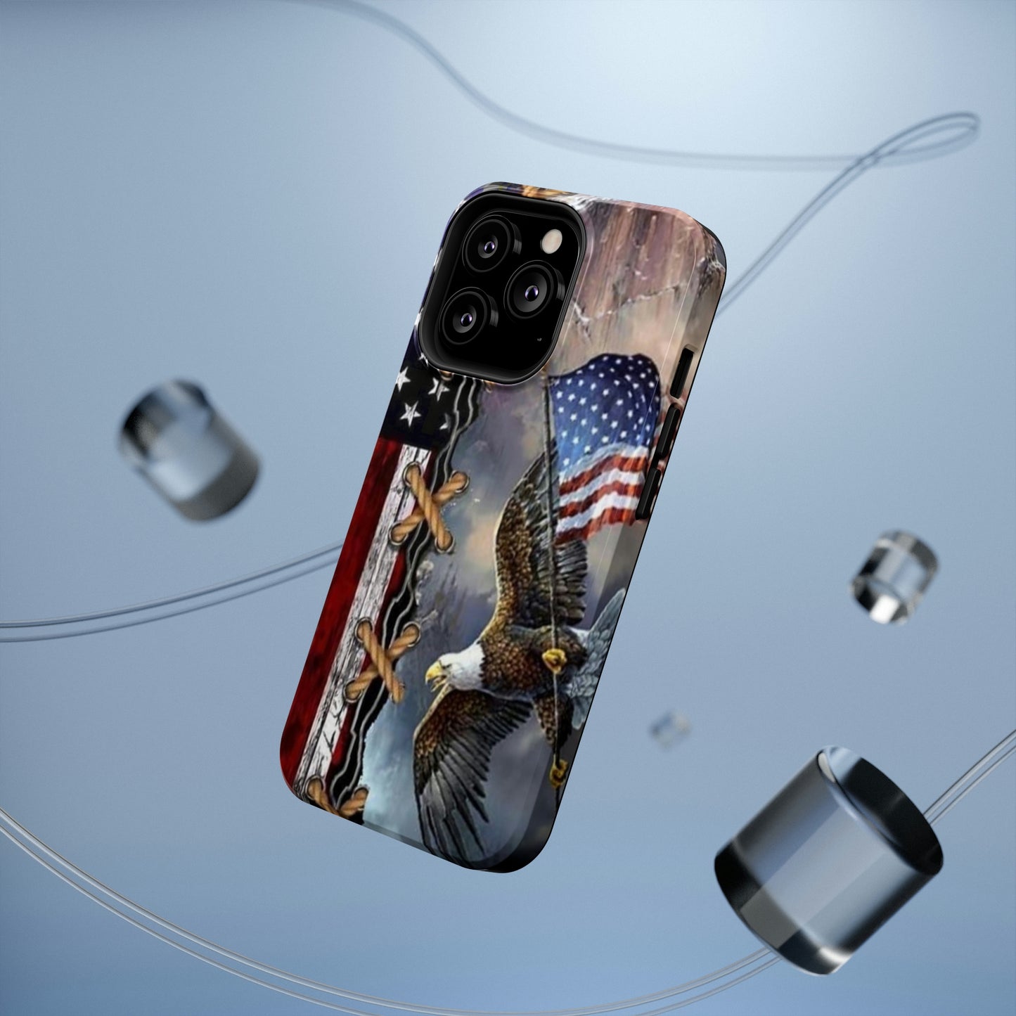 American Flag Eagle Print Impact-Resistant Cases