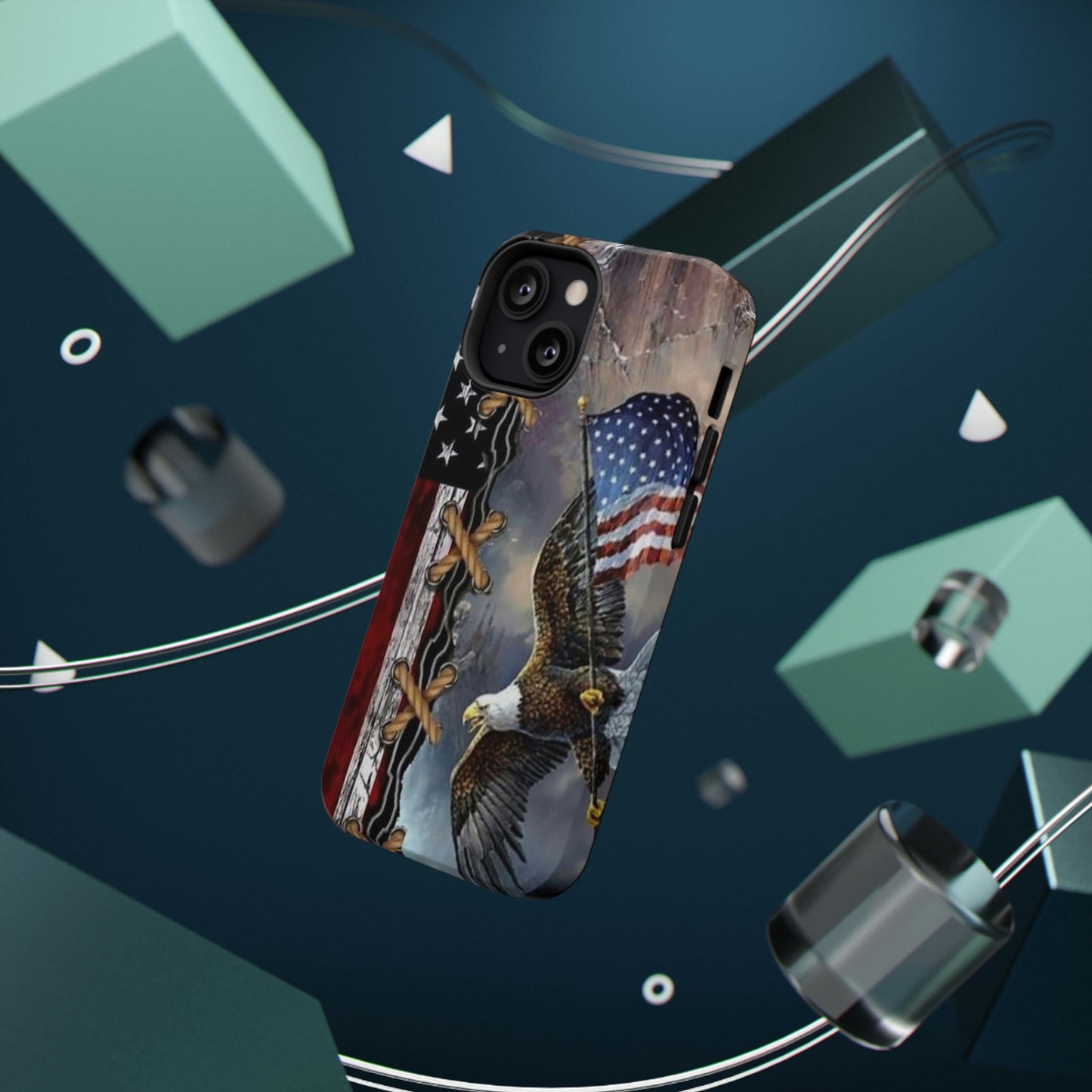 American Flag Eagle Print Impact-Resistant Cases