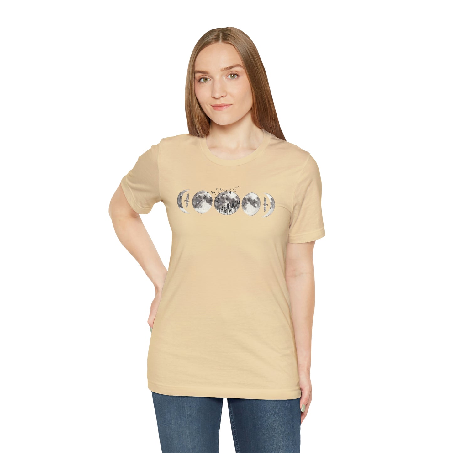 Moon Phases Print, Jersey Short Sleeve Tee