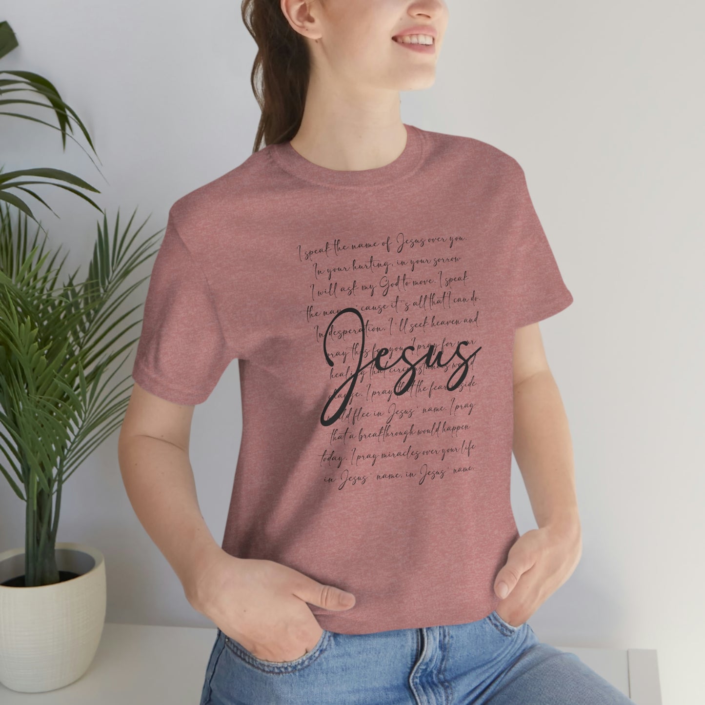Speak The Word Of Jesus Print Jersey Short Sleeve Tee