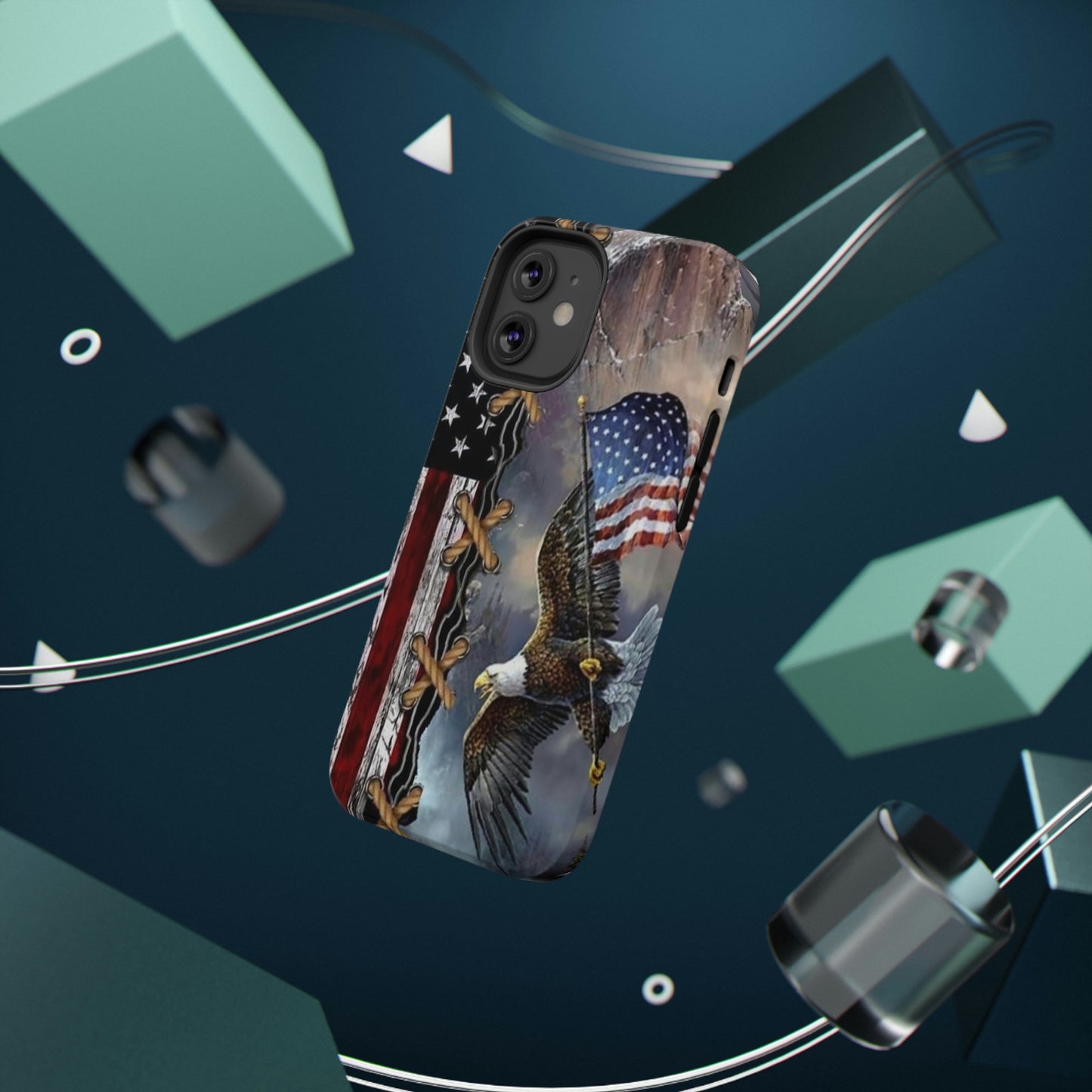 American Flag Eagle Print Impact-Resistant Cases
