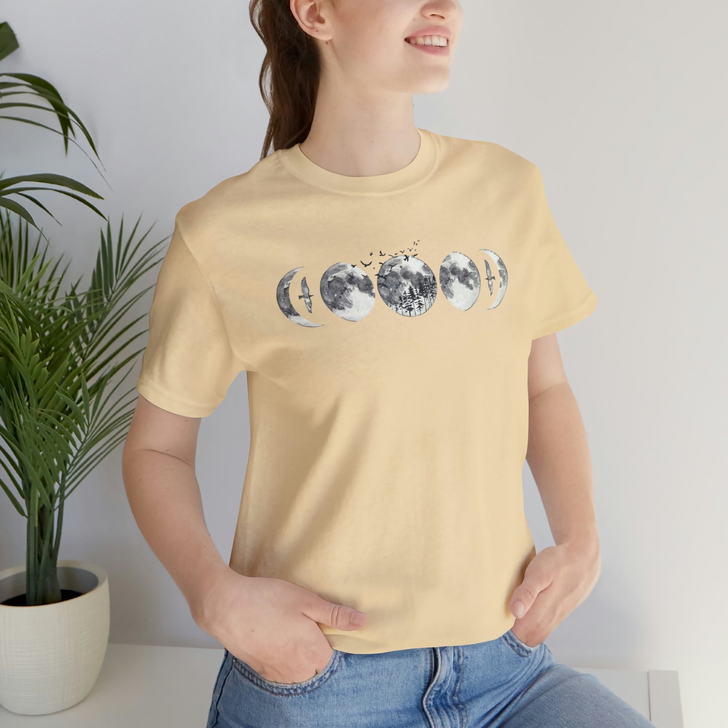 Moon Phases Print, Jersey Short Sleeve Tee