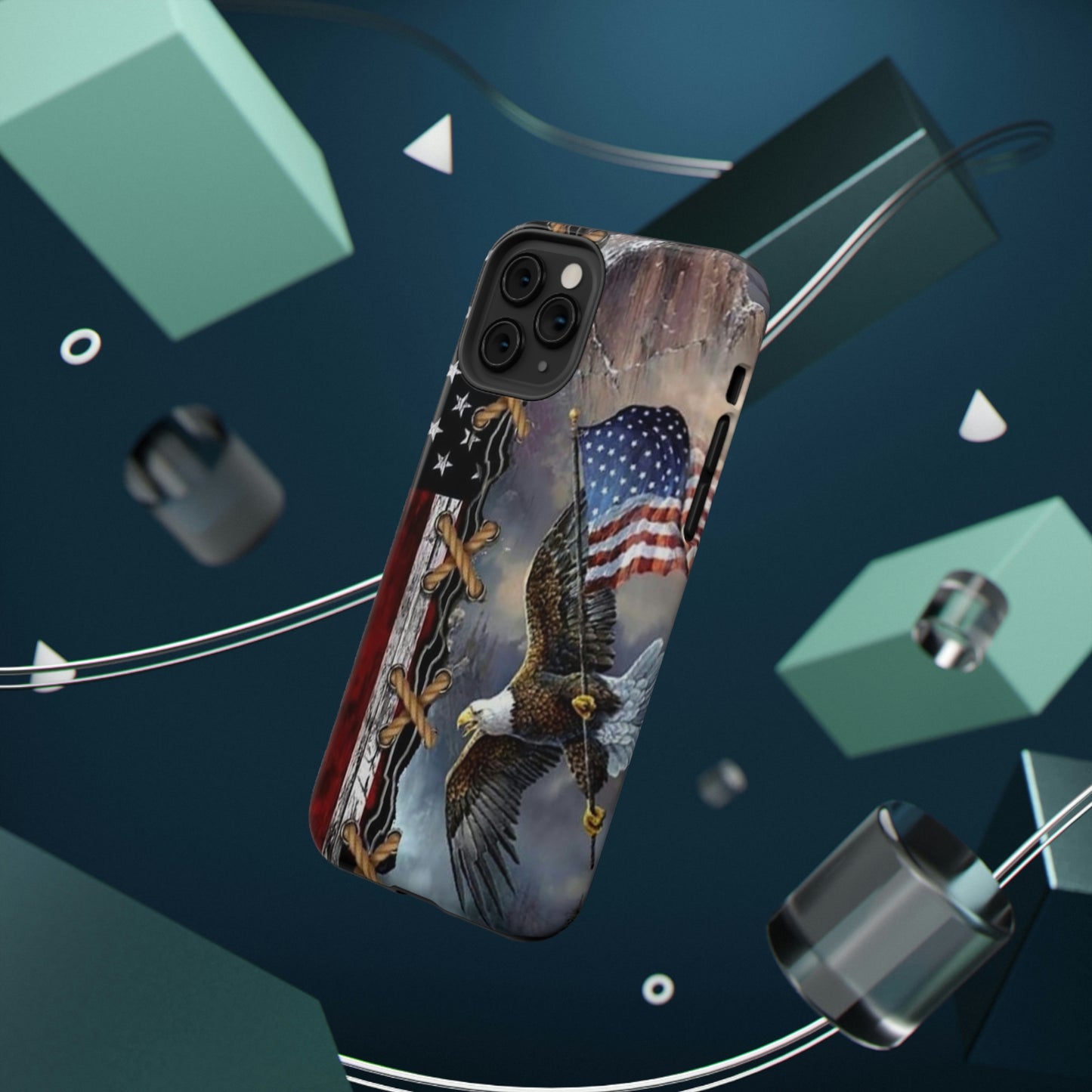 American Flag Eagle Print Impact-Resistant Cases