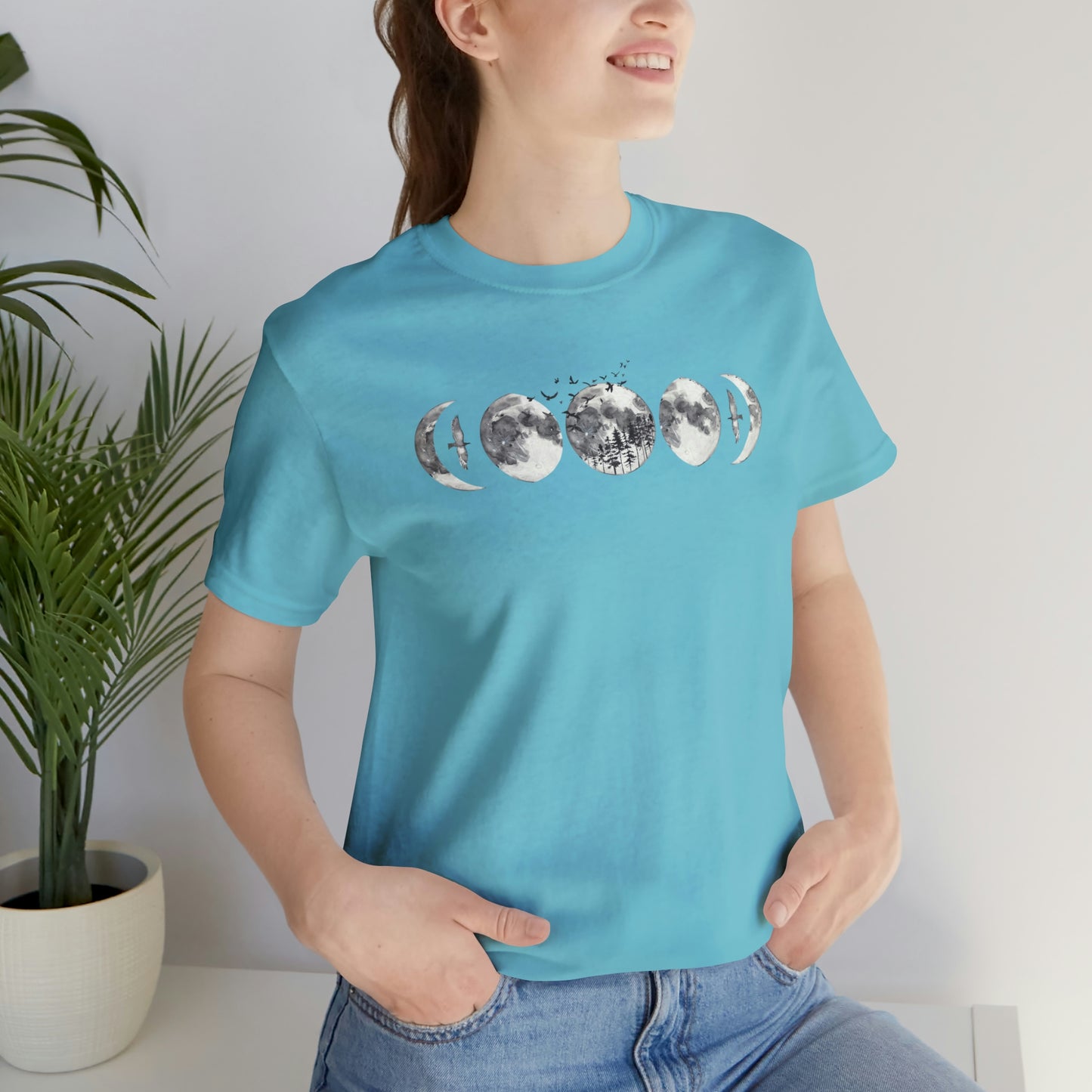 Moon Phases Print, Jersey Short Sleeve Tee