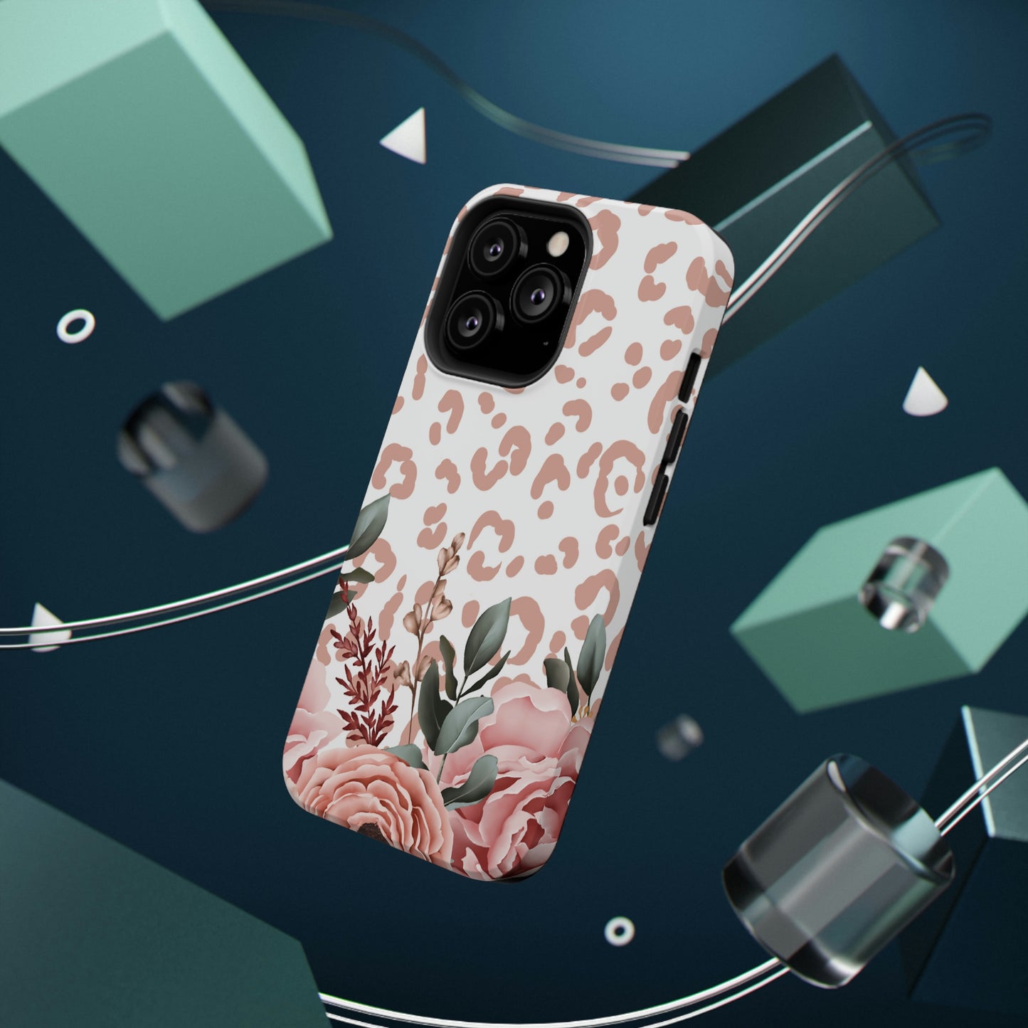 Rose Leopard Print Impact-Resistant Cases