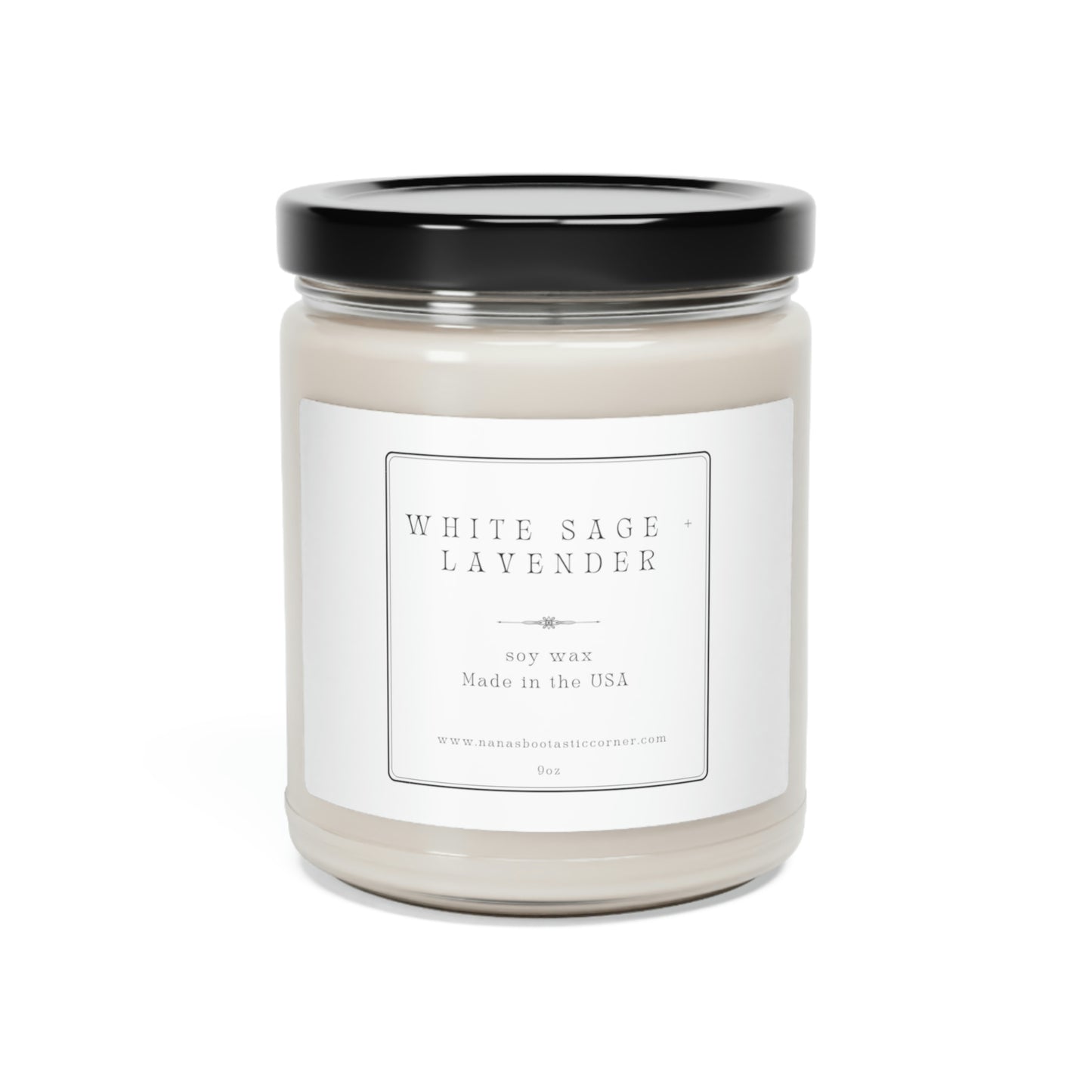 White Sage + Lavender, Scented Soy Candle, 9oz