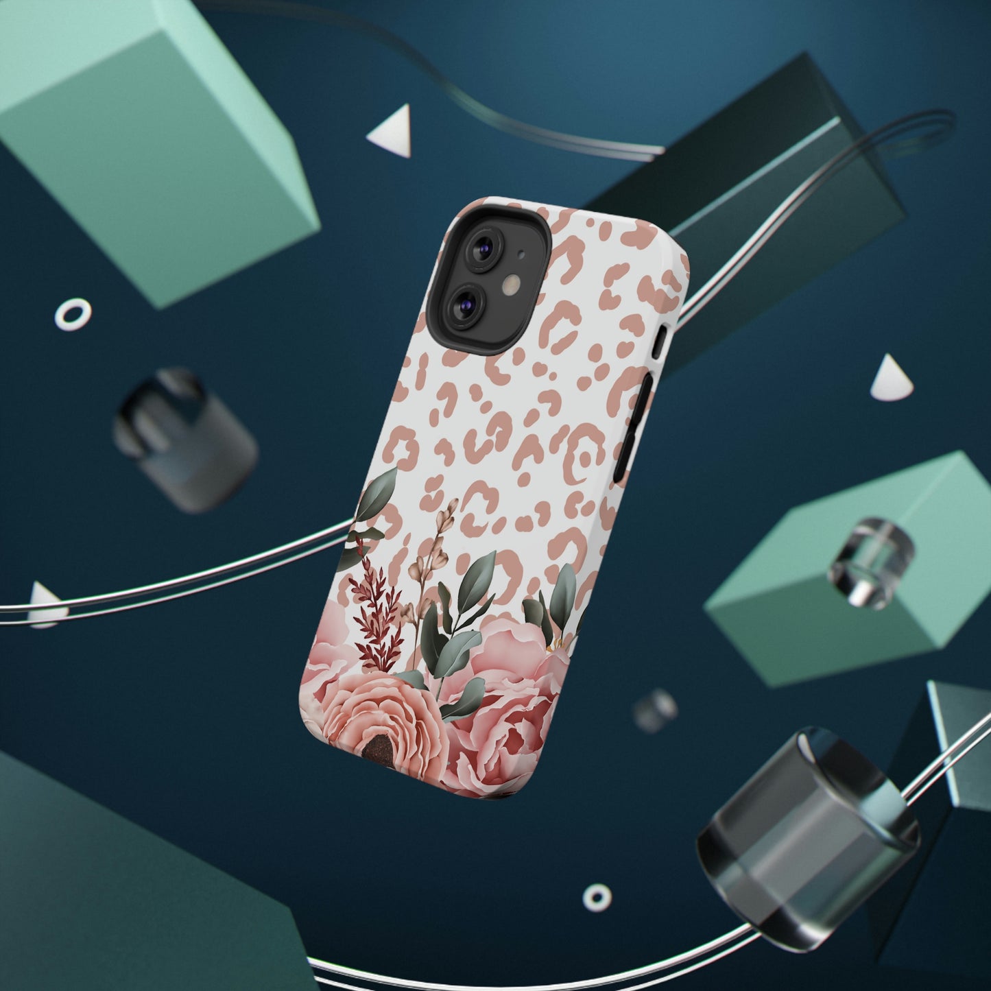 Rose Leopard Print Impact-Resistant Cases