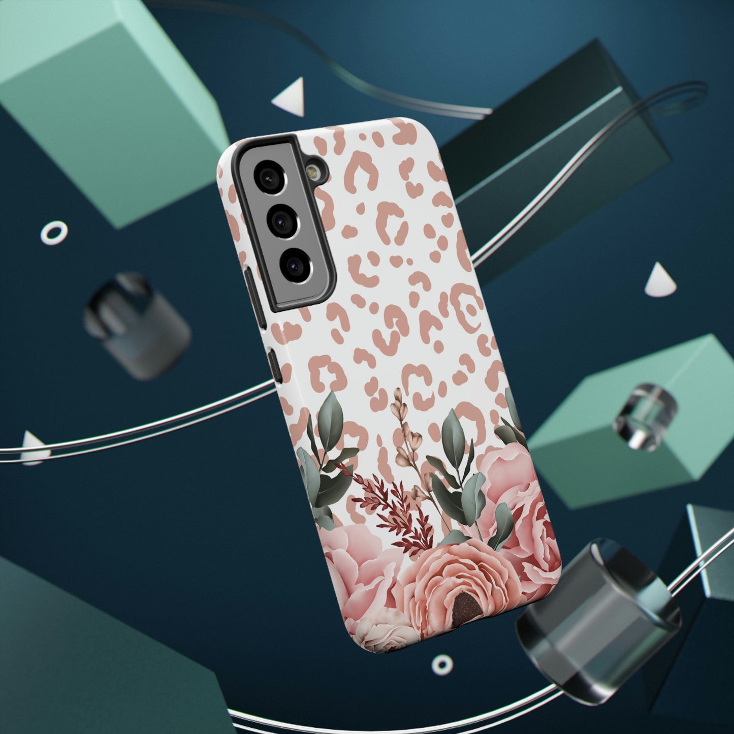 Rose Leopard Print Impact-Resistant Cases