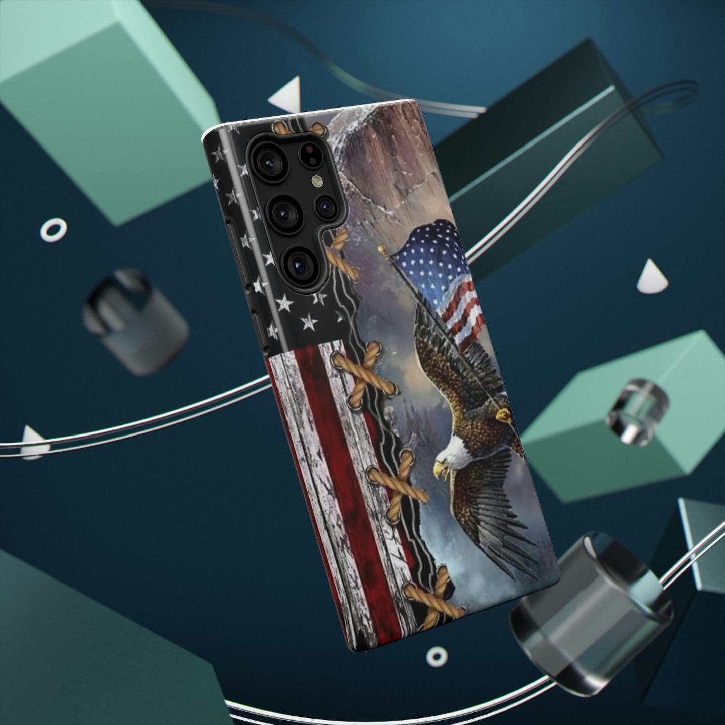 American Flag Eagle Print Impact-Resistant Cases