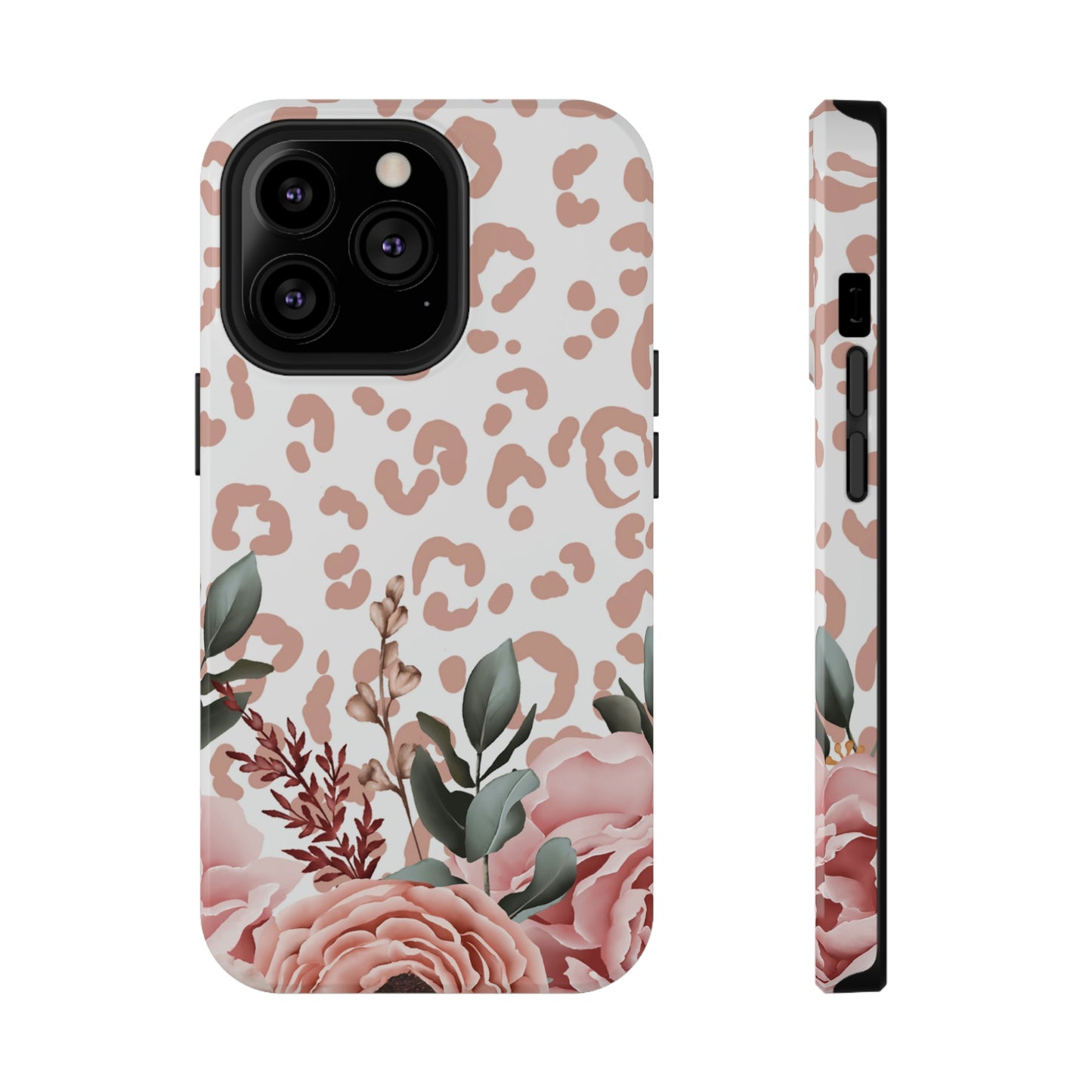 Rose Leopard Print Impact-Resistant Cases