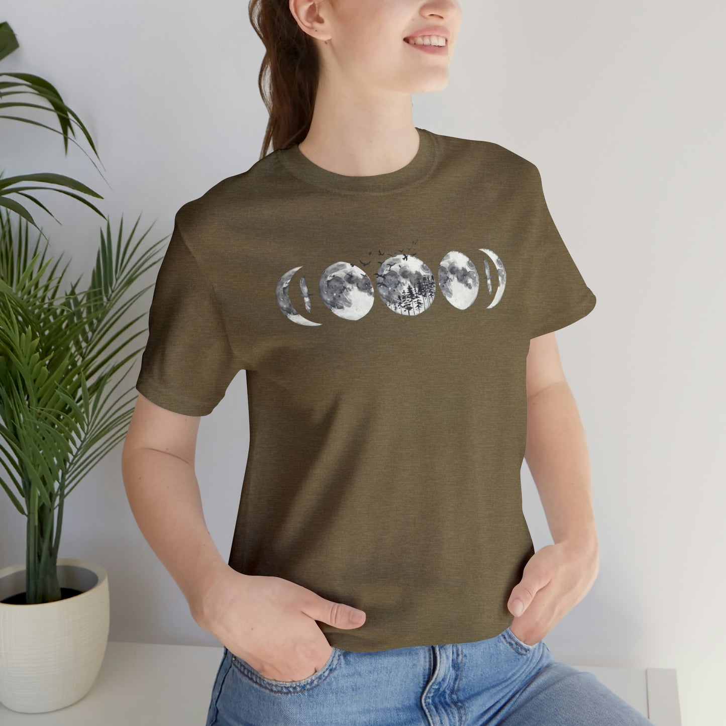 Moon Phases Print, Jersey Short Sleeve Tee