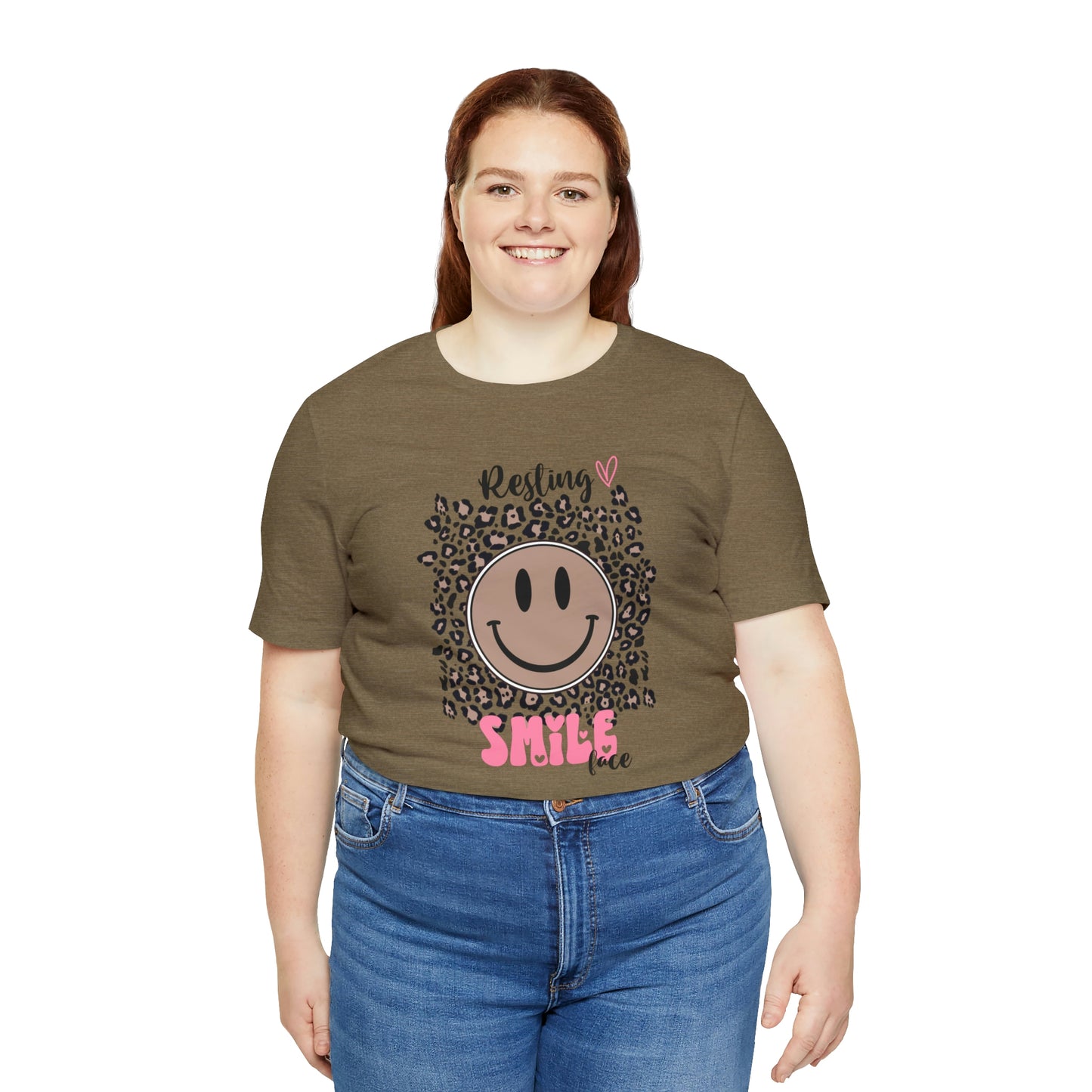 Resting Smile Face Print Jersey Short Sleeve Tee