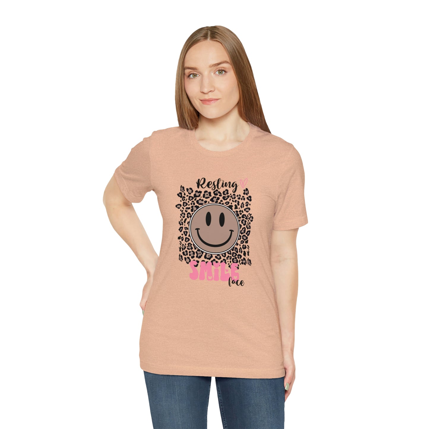 Resting Smile Face Print Jersey Short Sleeve Tee