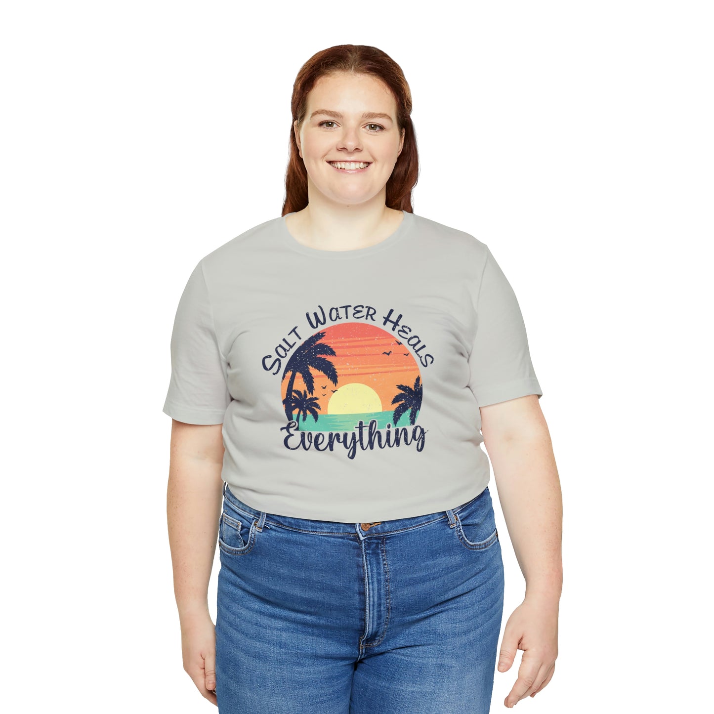 Saltwater Heals Everything Print Jersey Short Sleeve Tee