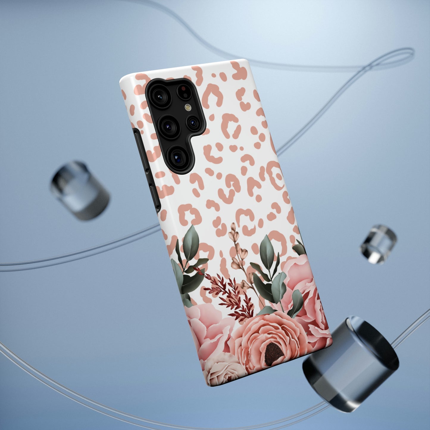 Rose Leopard Print Impact-Resistant Cases