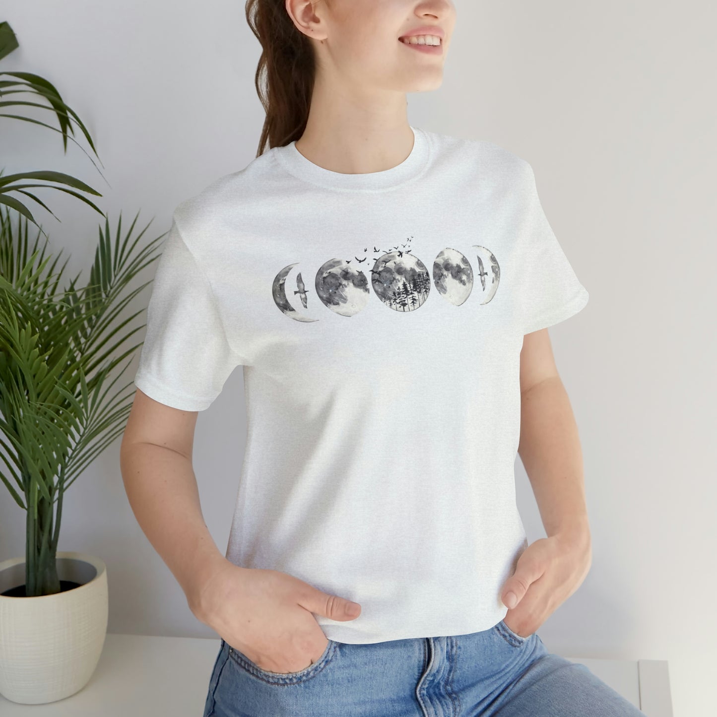 Moon Phases Print, Jersey Short Sleeve Tee
