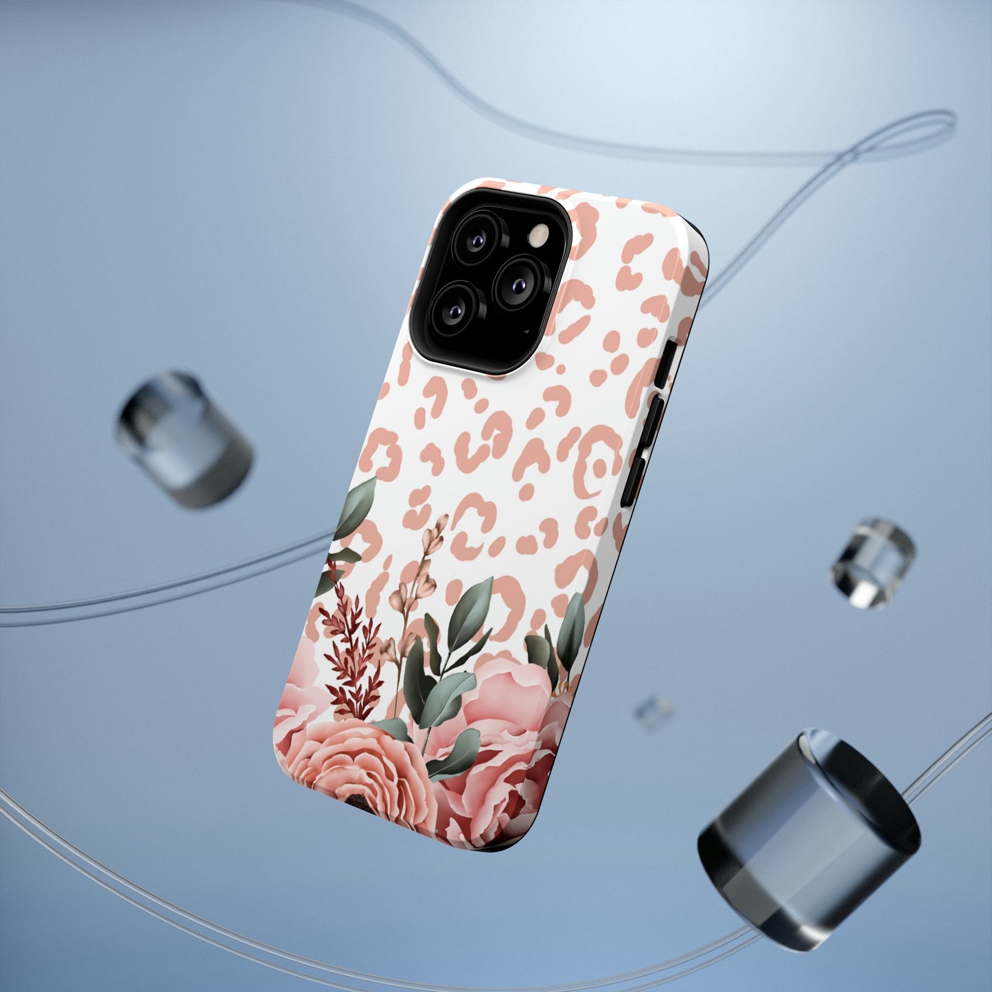 Rose Leopard Print Impact-Resistant Cases