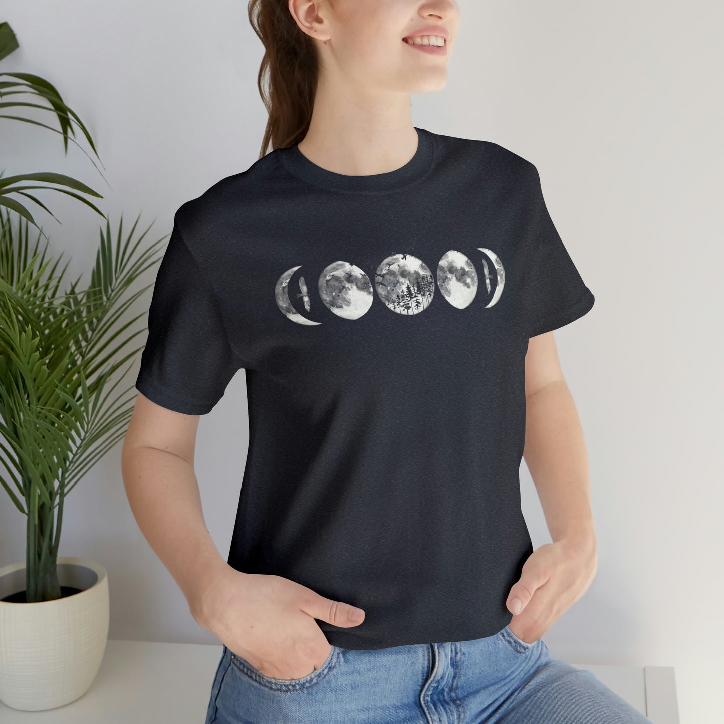 Moon Phases Print, Jersey Short Sleeve Tee