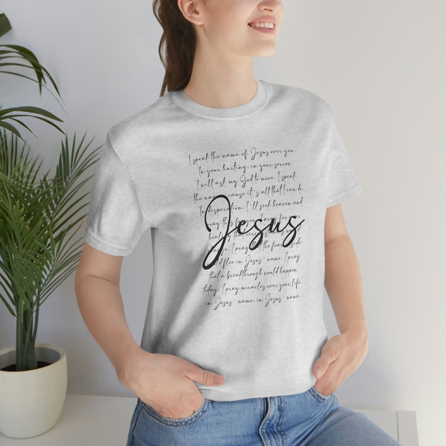 Speak The Word Of Jesus Print Jersey Short Sleeve Tee