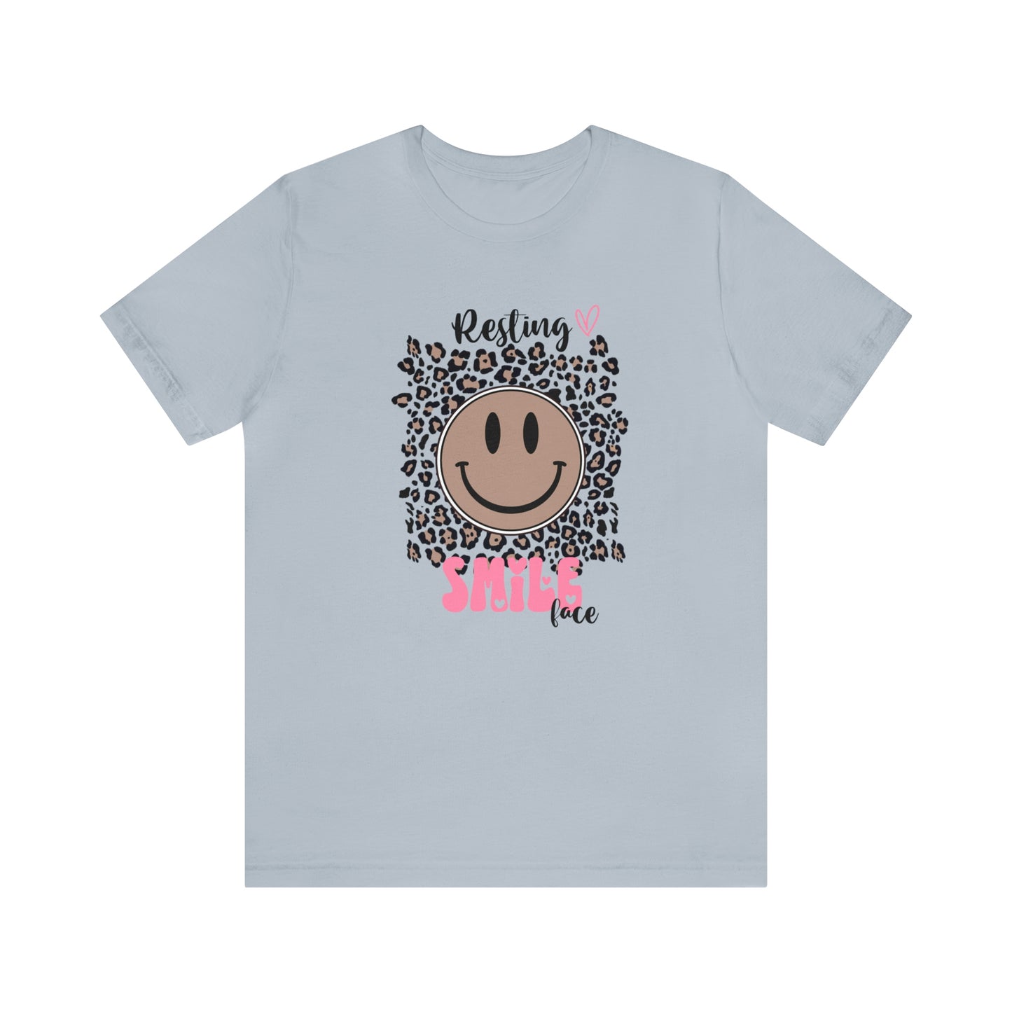Resting Smile Face Print Jersey Short Sleeve Tee