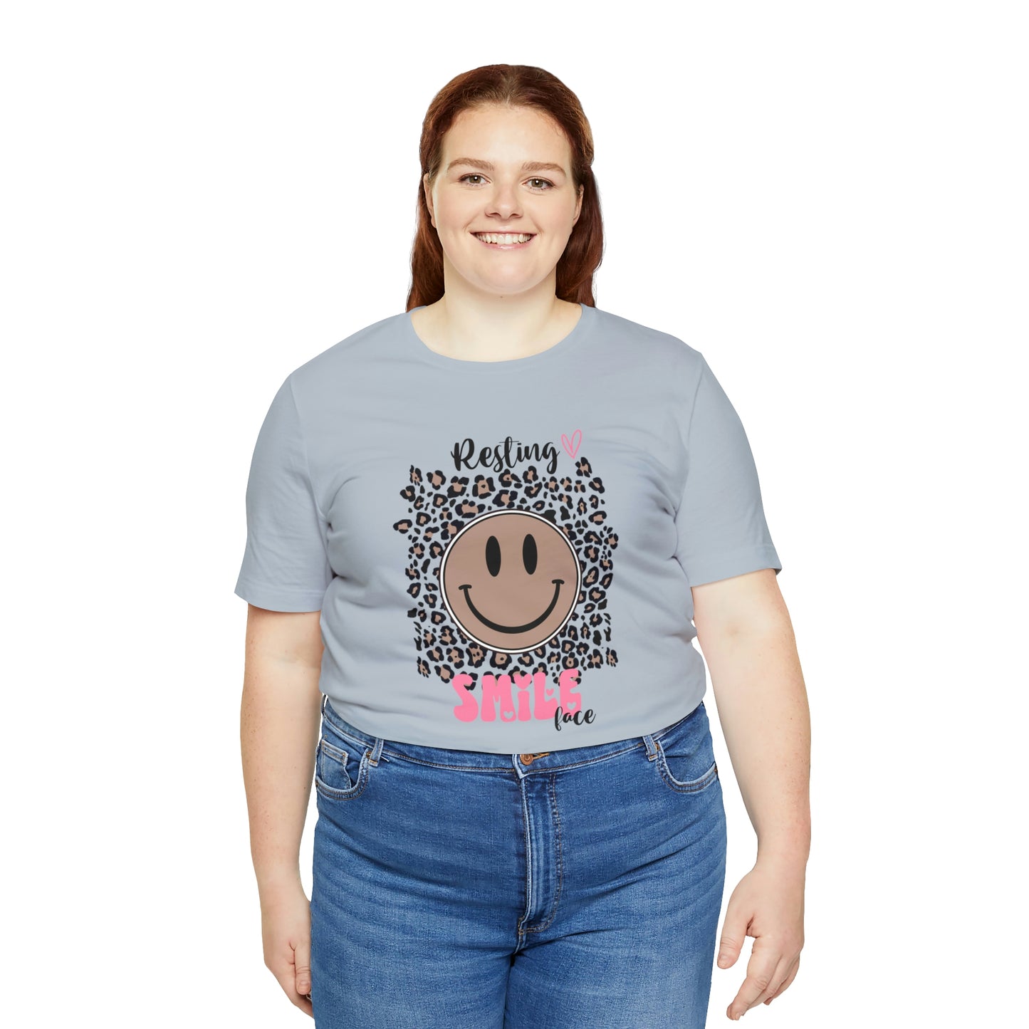 Resting Smile Face Print Jersey Short Sleeve Tee