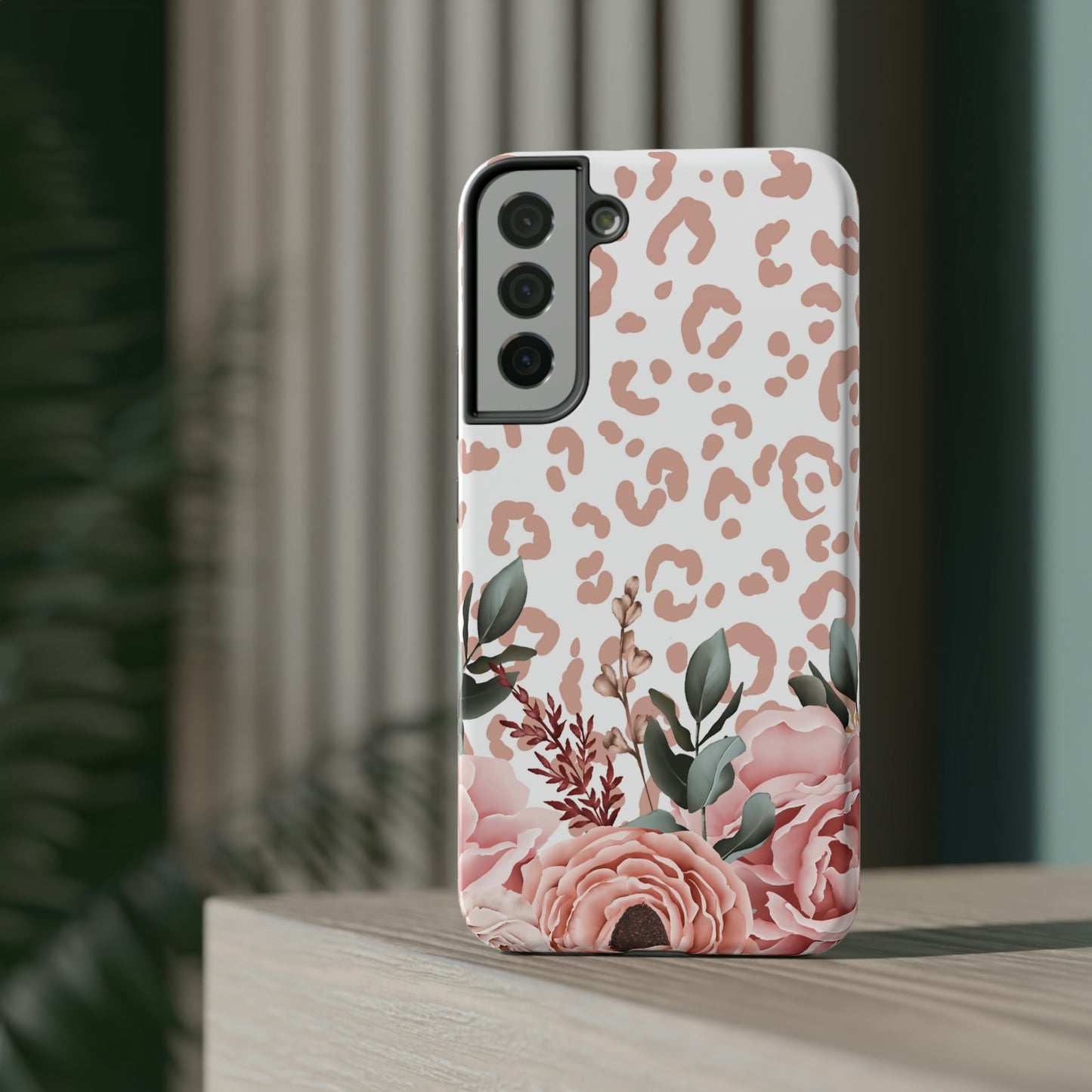 Rose Leopard Print Impact-Resistant Cases