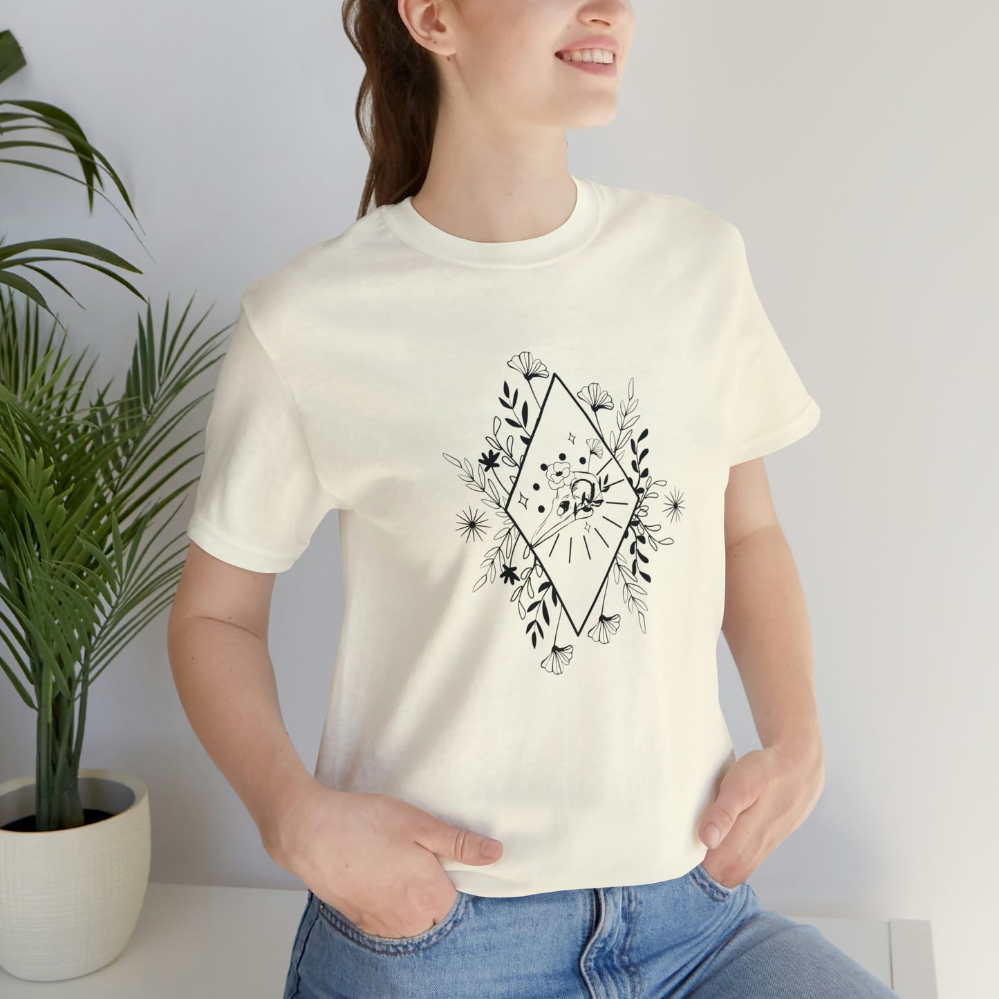 Bird Skull Print Jersey Short Sleeve Tee