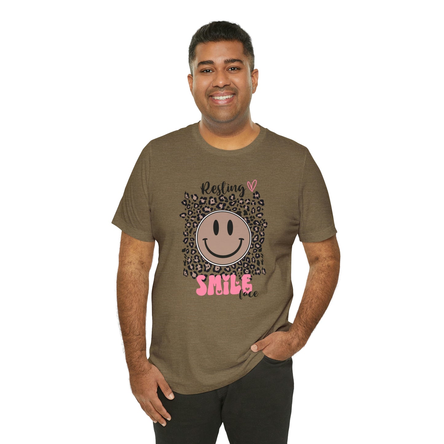Resting Smile Face Print Jersey Short Sleeve Tee