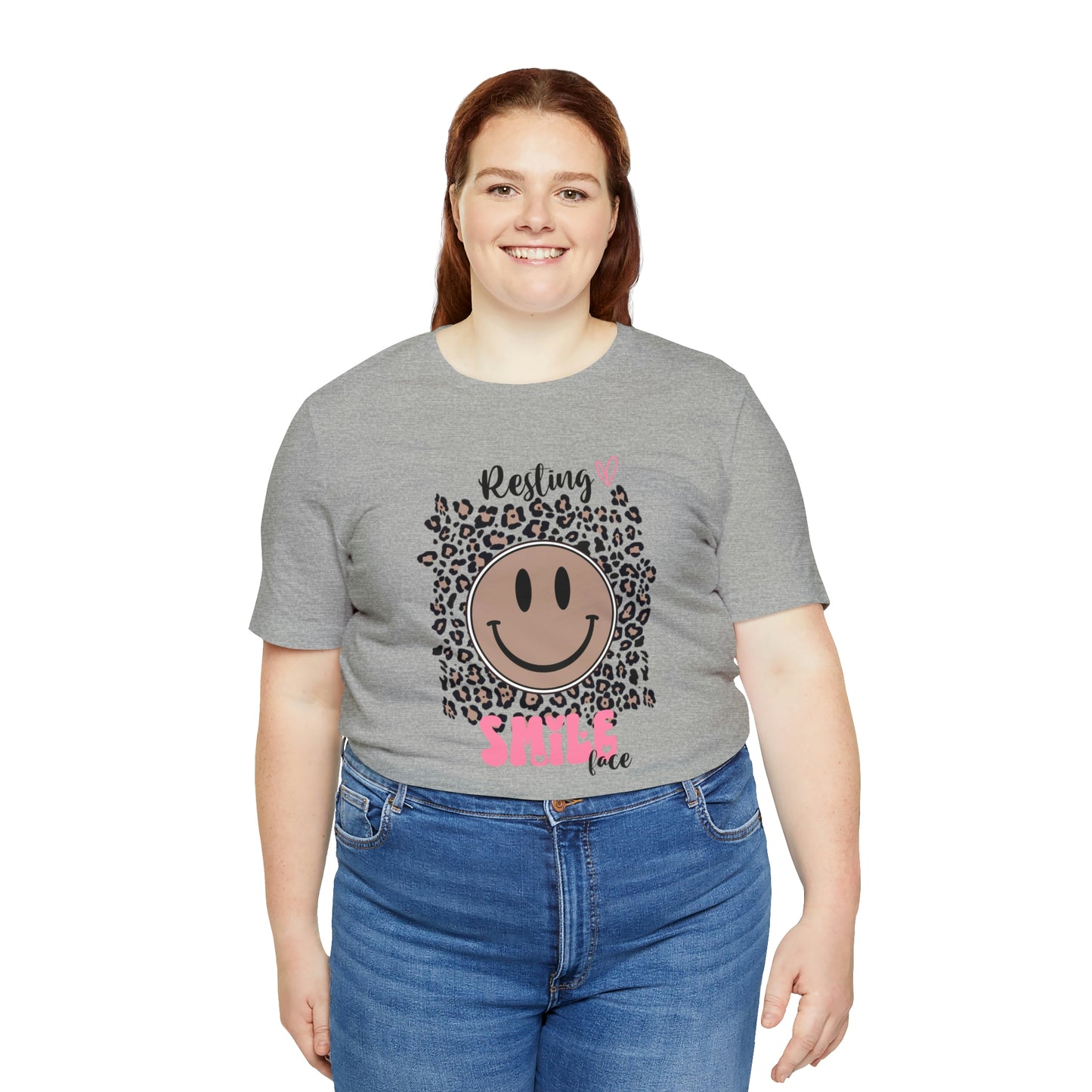 Resting Smile Face Print Jersey Short Sleeve Tee