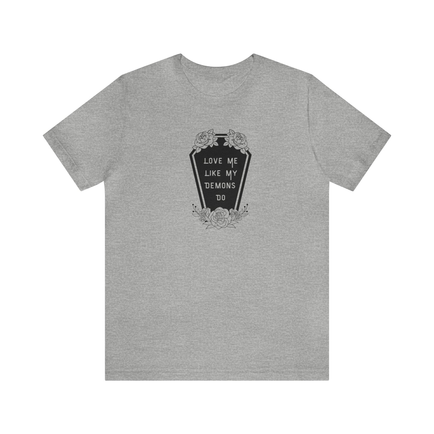Love Me Like My Demons Do Print Jersey Short Sleeve Tee