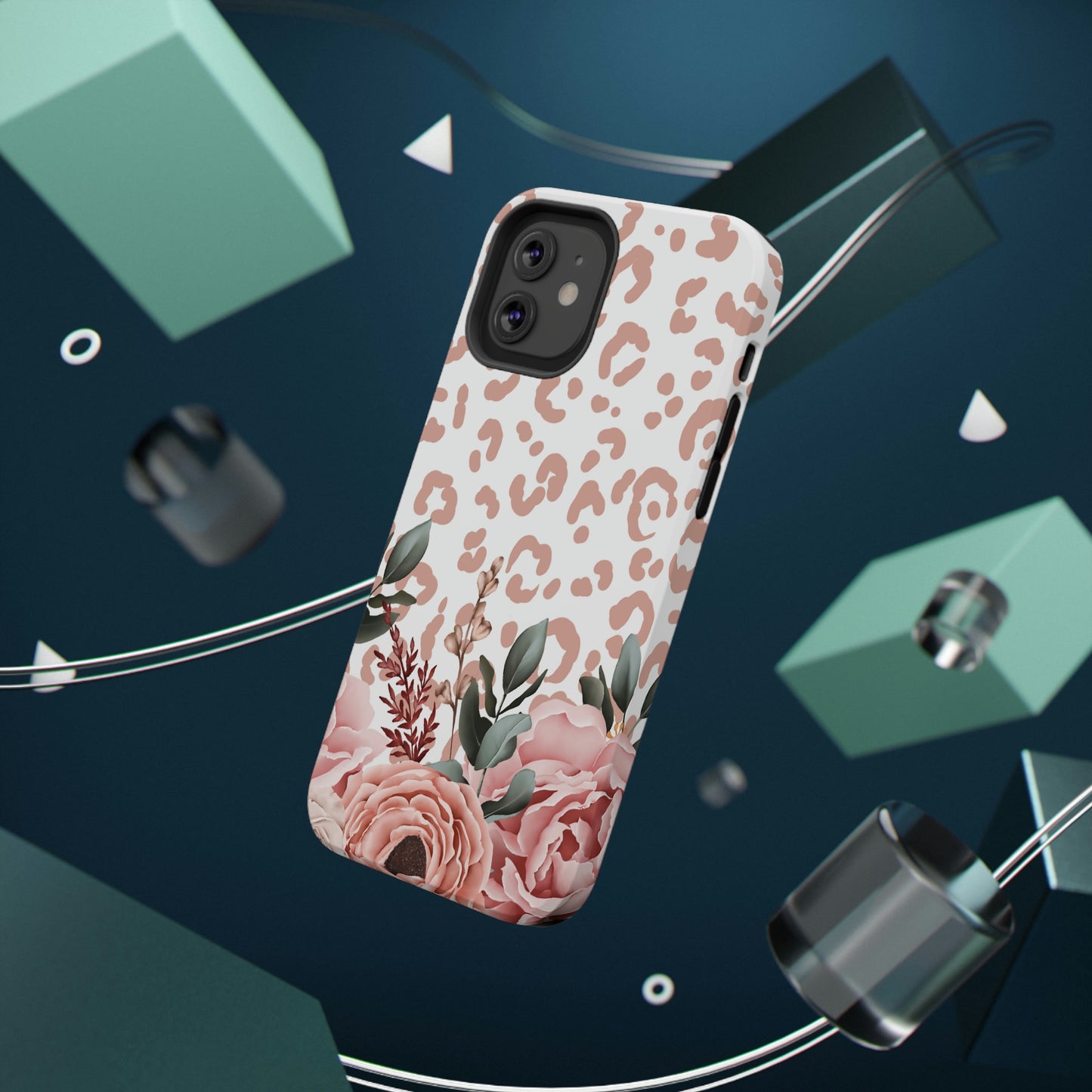 Rose Leopard Print Impact-Resistant Cases
