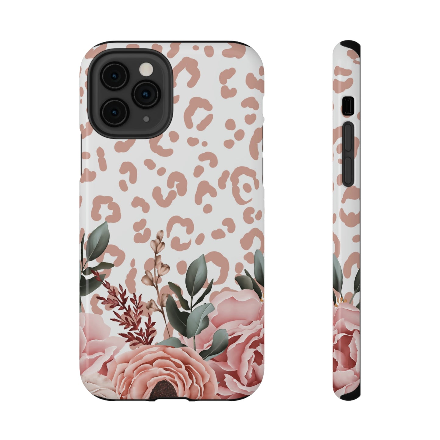 Rose Leopard Print Impact-Resistant Cases