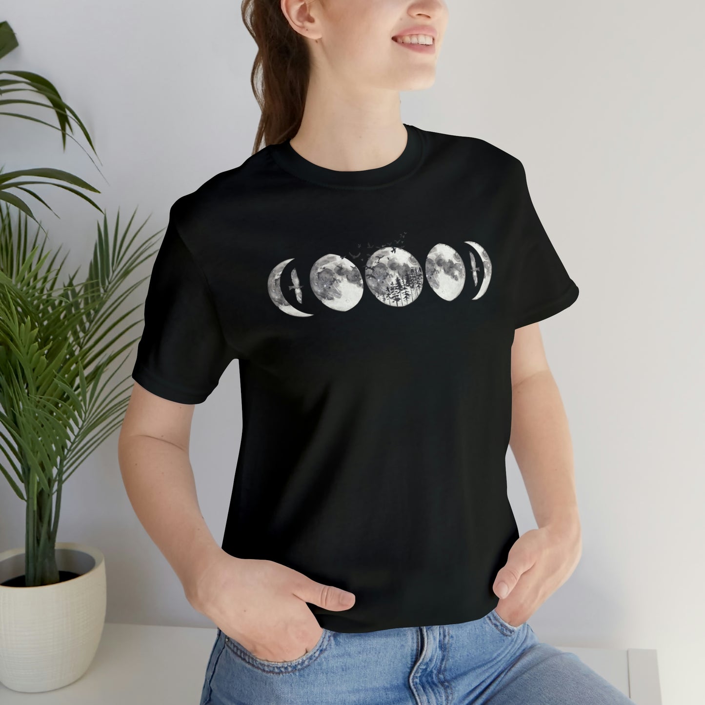 Moon Phases Print, Jersey Short Sleeve Tee