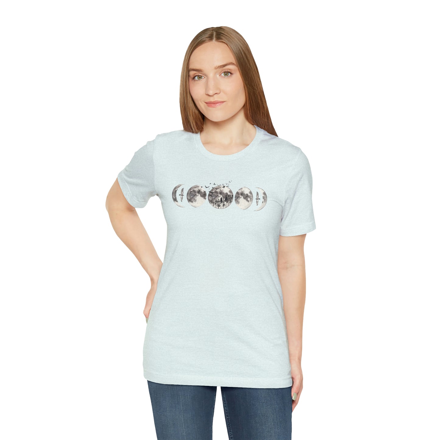 Moon Phases Print, Jersey Short Sleeve Tee