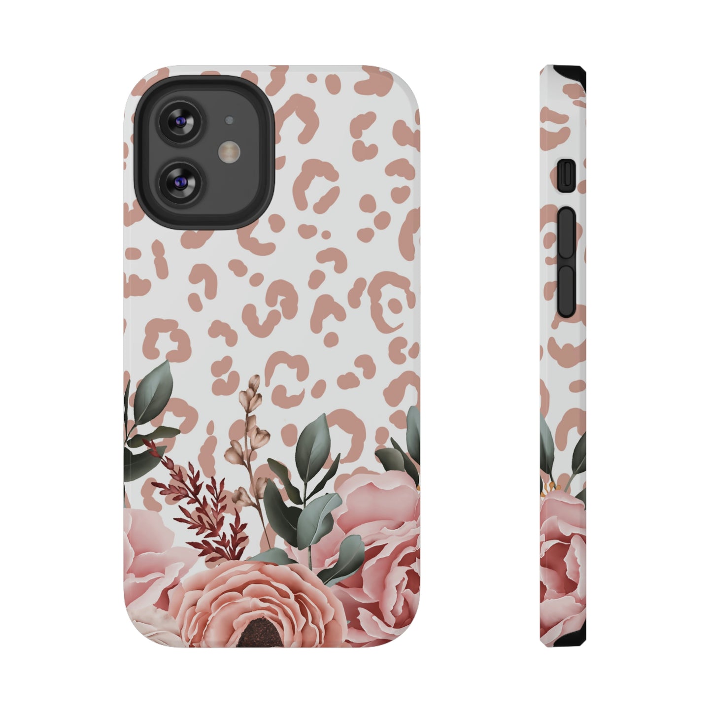 Rose Leopard Print Impact-Resistant Cases