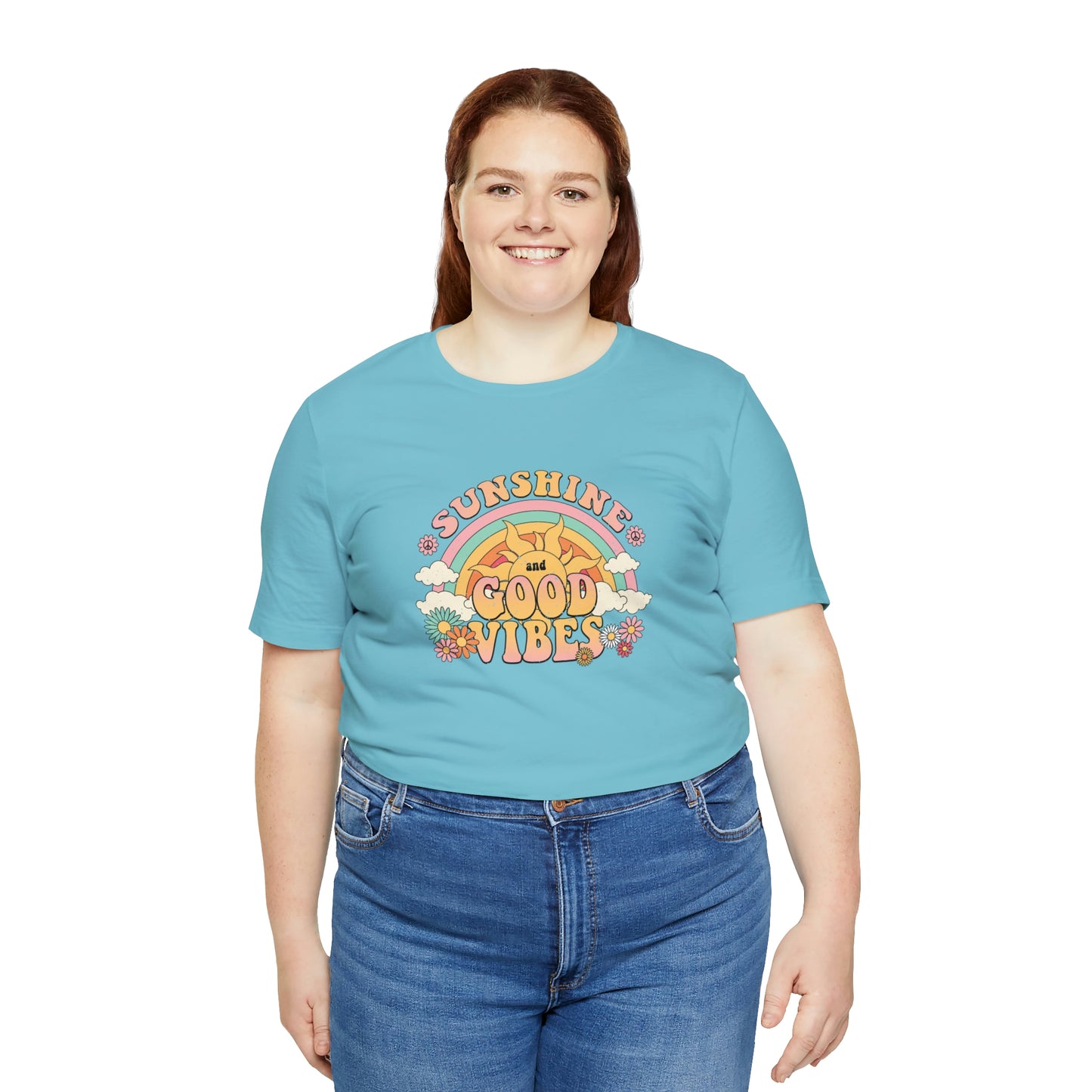 Sunshine and Good Vibe's Print, Jersey Short Sleeve Tee