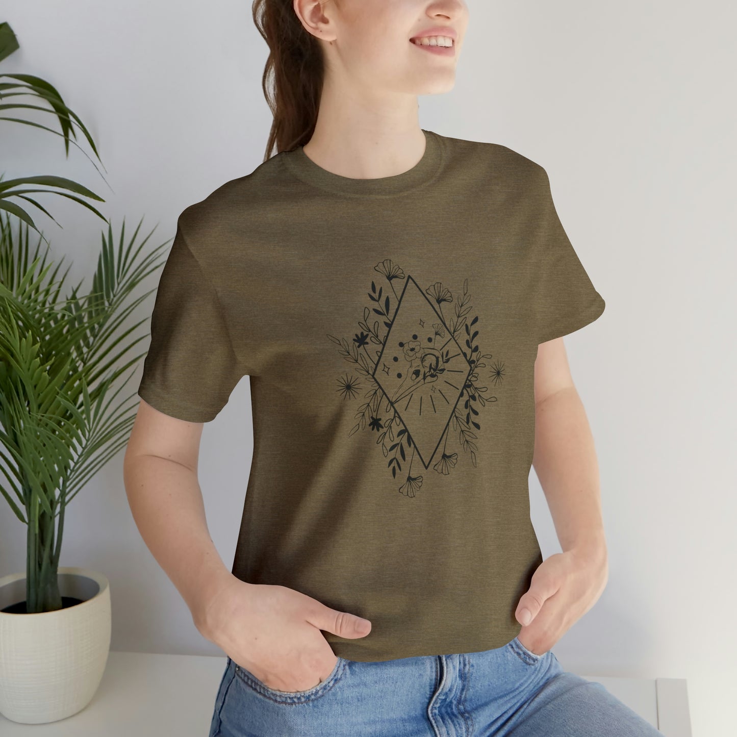 Bird Skull Print Jersey Short Sleeve Tee